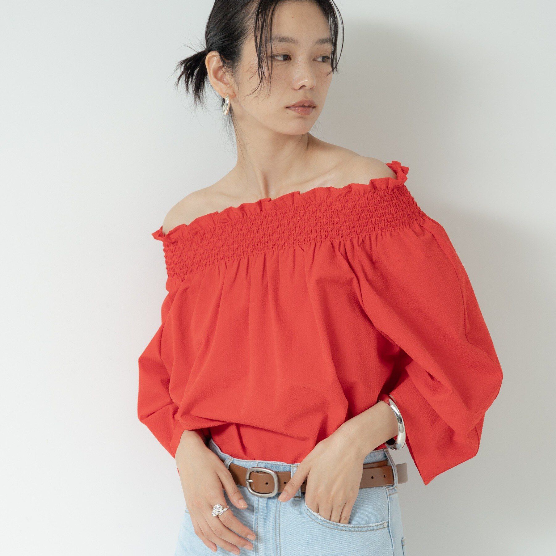 GALLEST「サッカーオフショルブラウス」|シャツ・ブラウス|