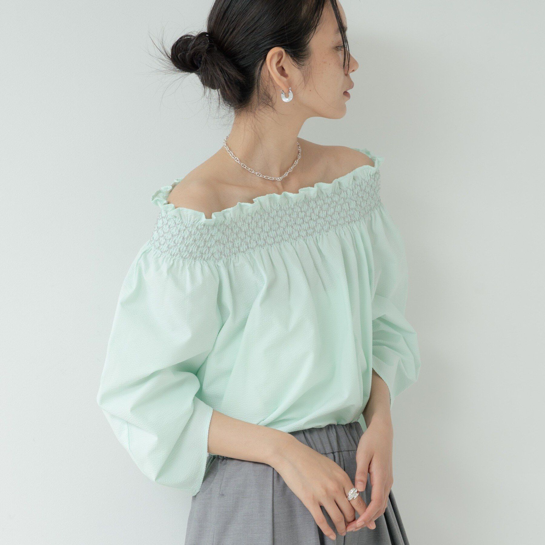 GALLEST「サッカーオフショルブラウス」|シャツ・ブラウス|