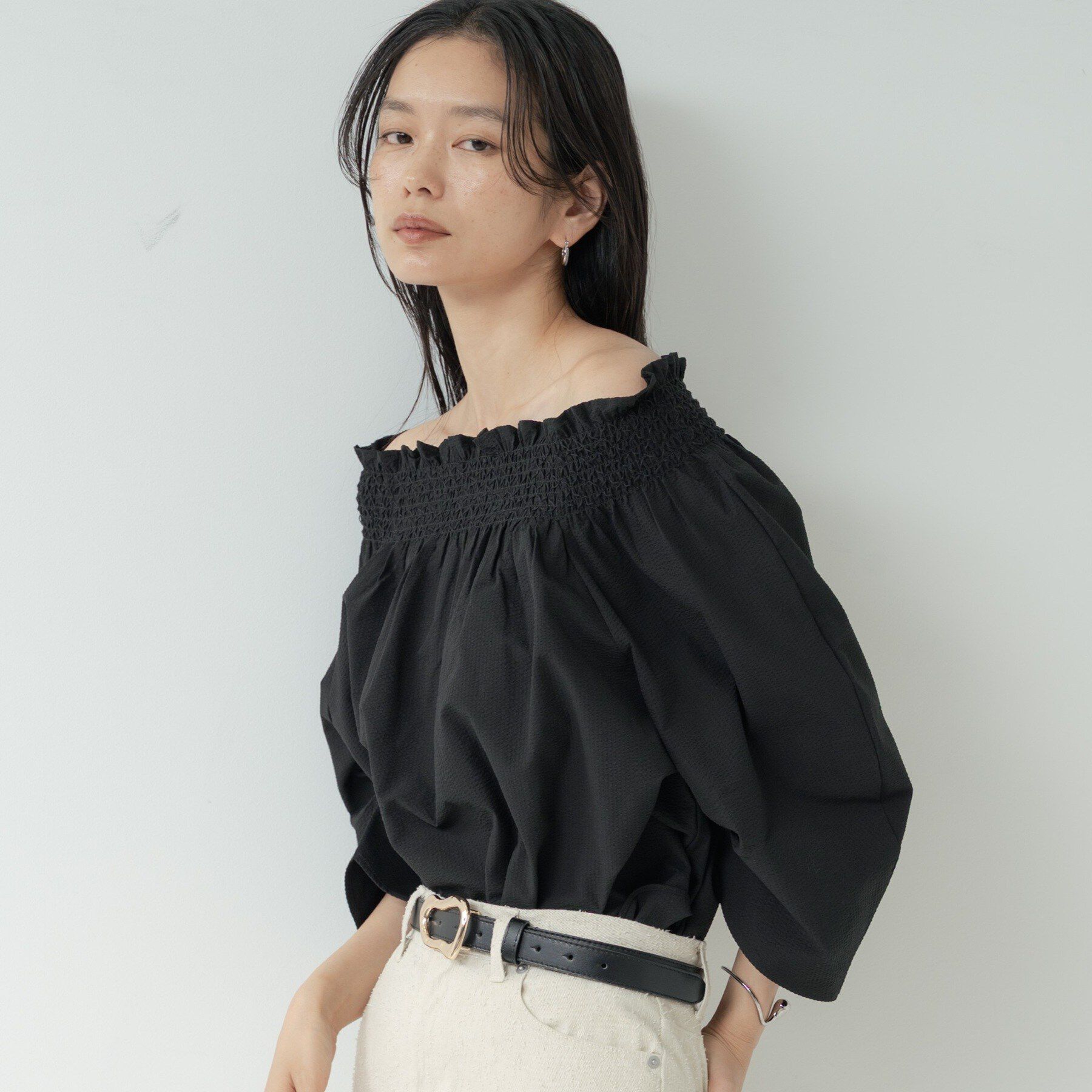 GALLEST「サッカーオフショルブラウス」|シャツ・ブラウス|