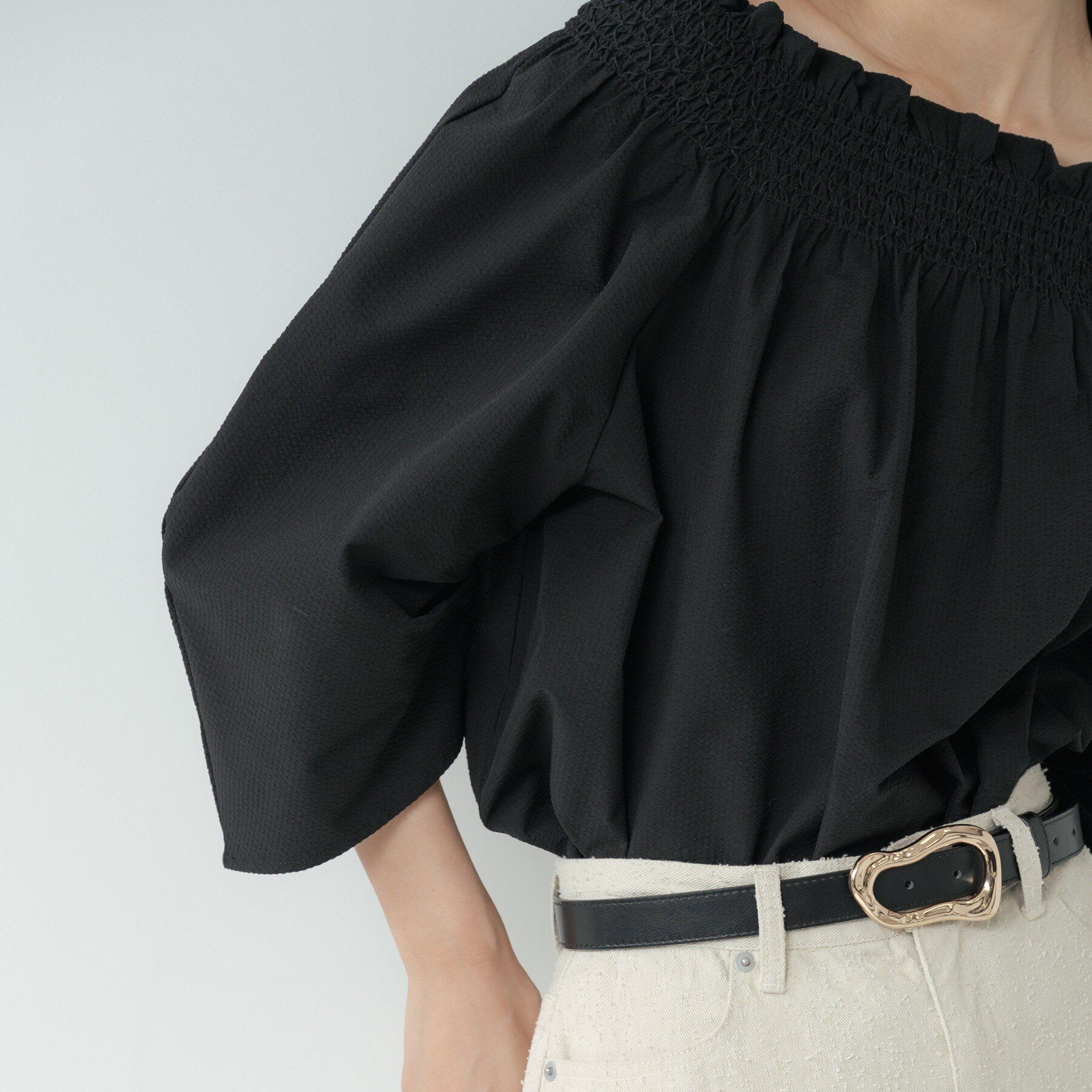 GALLEST「サッカーオフショルブラウス」|シャツ・ブラウス|