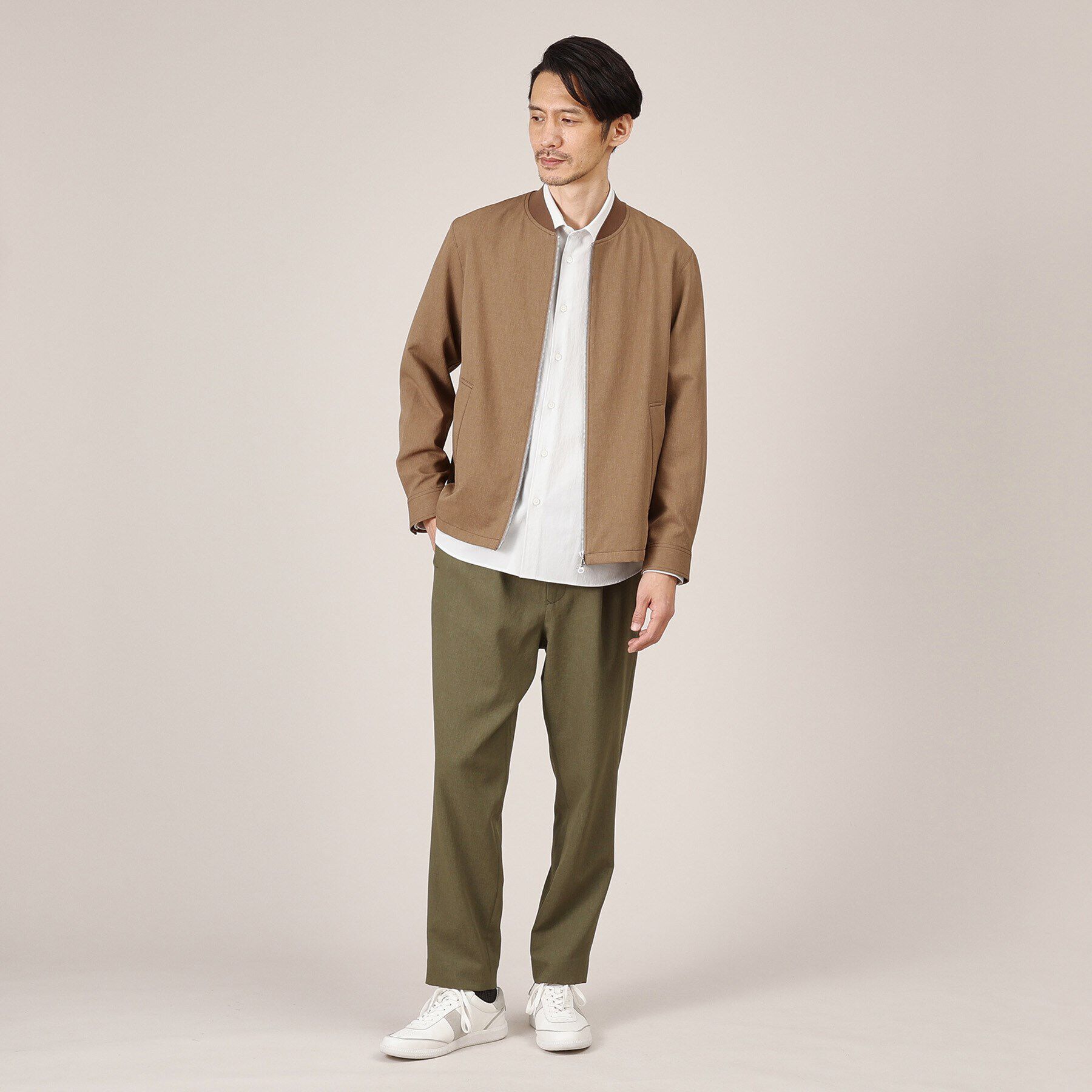 TAKEO KIKUCHI「【多機能/軽羽織】リネンライクカルゼ リブブルゾン」|ブルゾン・スタジャン|