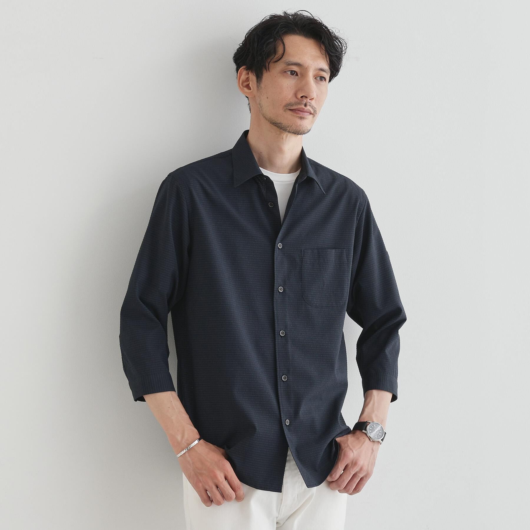 TAKEO KIKUCHI「【COOL CITY WEAR】DotAir（R）サッカー シャツ」|シャツ・ブラウス|