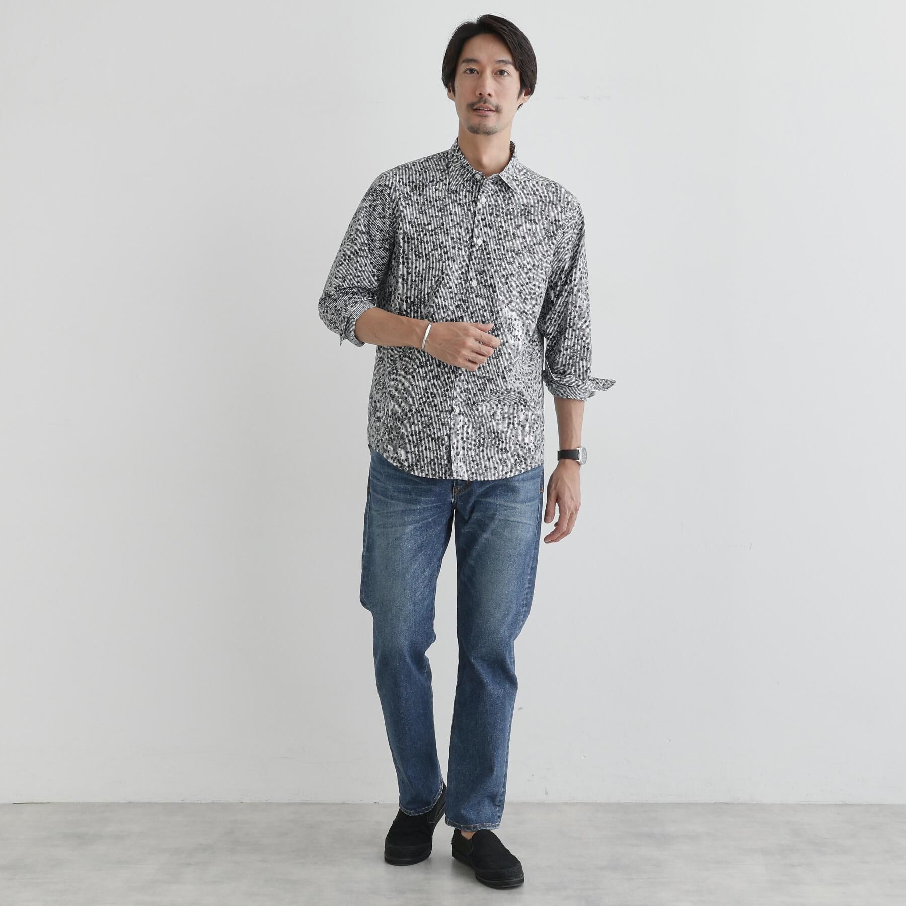 TAKEO KIKUCHI「ストライプ小花 長袖シャツ」|シャツ・ブラウス|