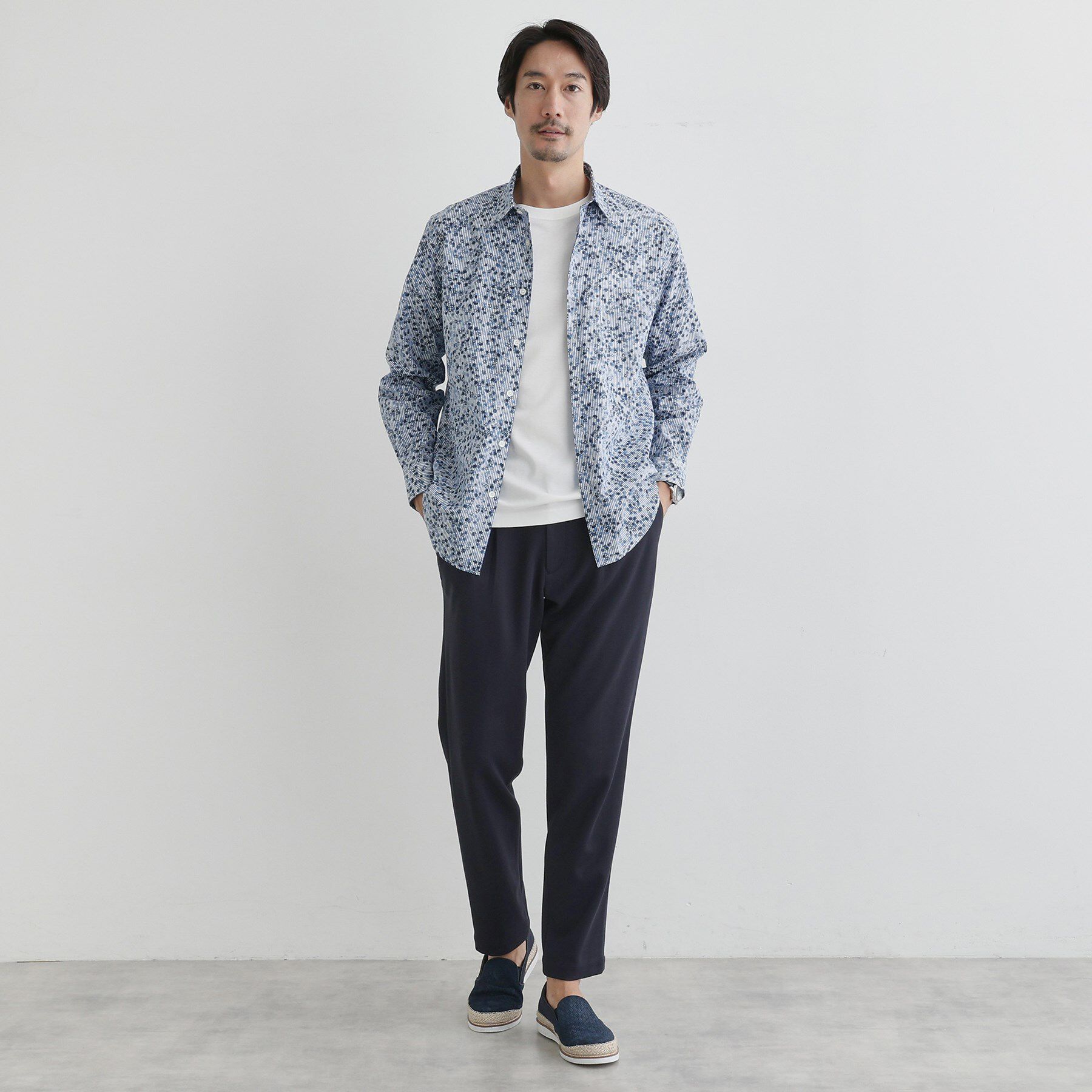 TAKEO KIKUCHI「ストライプ小花 長袖シャツ」|シャツ・ブラウス|