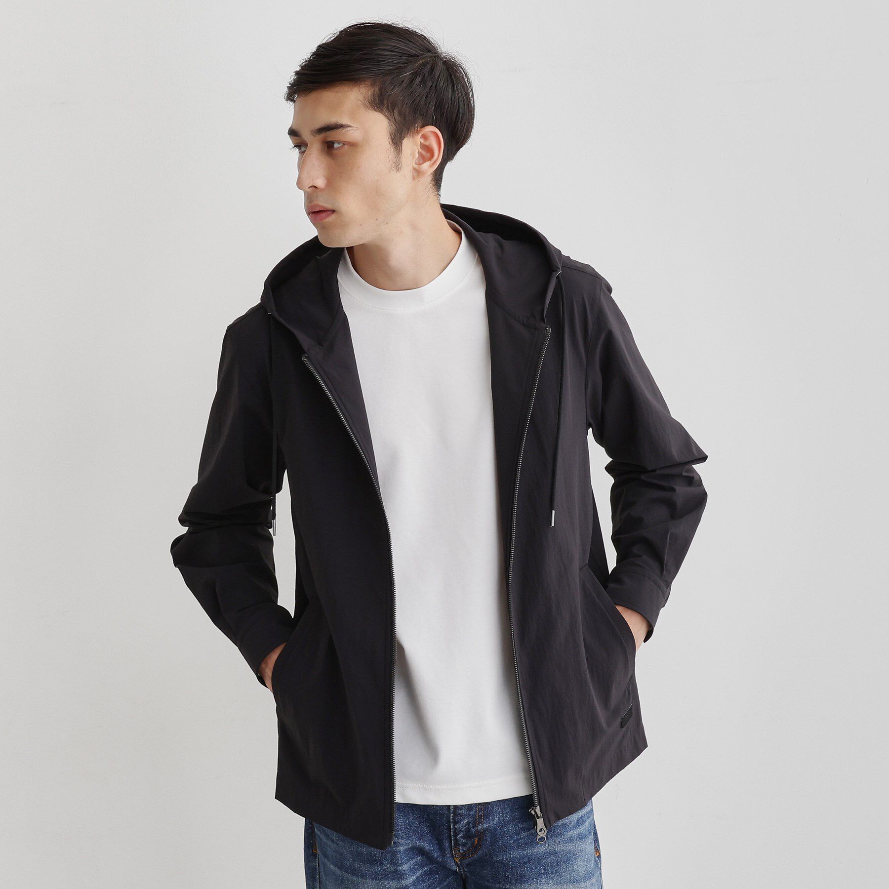 TAKEO KIKUCHI「【3D ナイロン ストレッチ】ジップアップ フードブルゾン」|ブルゾン・スタジャン|