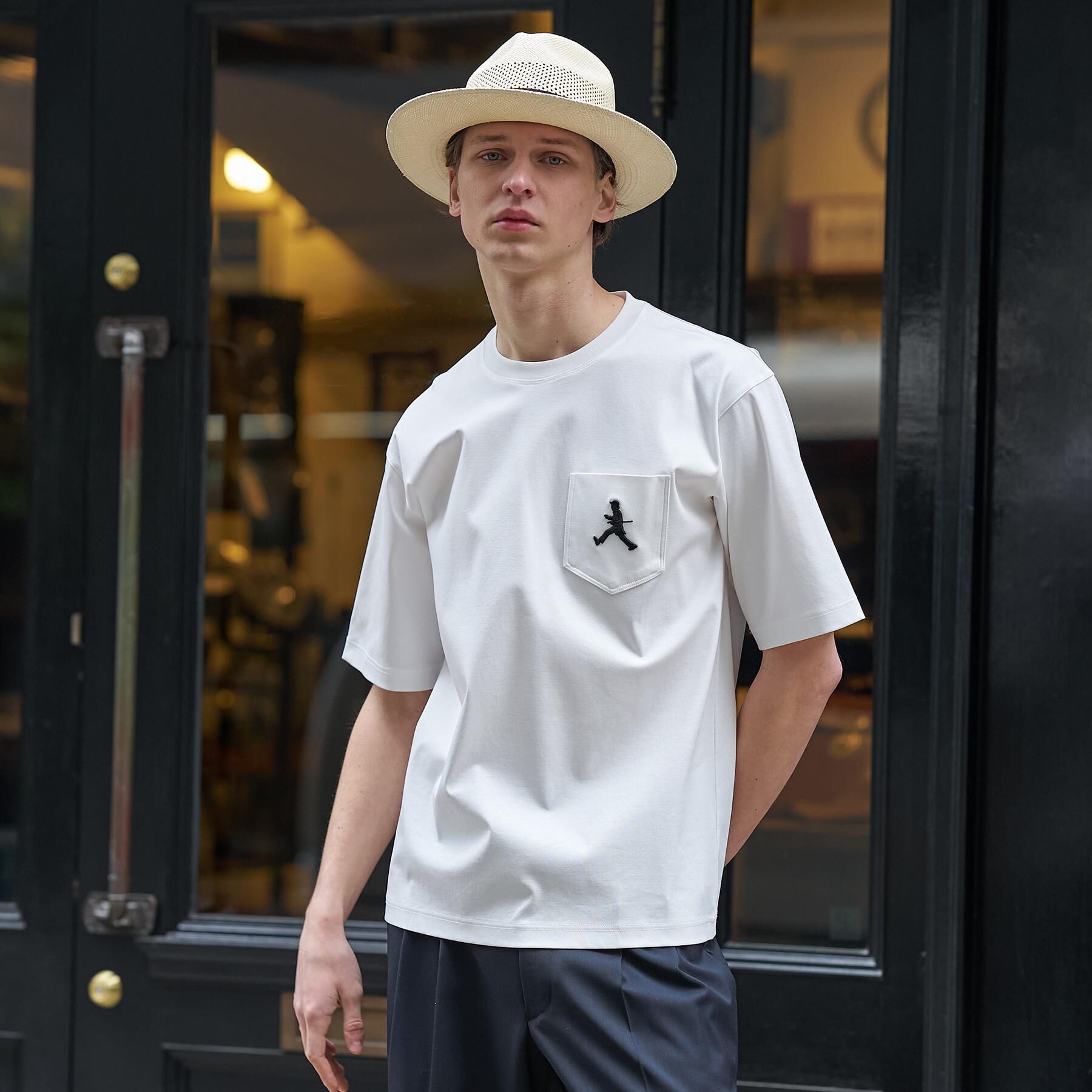 TAKEO KIKUCHI「【BOWLER HAT LABEL】アイスクリアコットンボーラーハットウォーカー 半袖ポケT」|Tシャツ・カットソー|ホワイト(001)