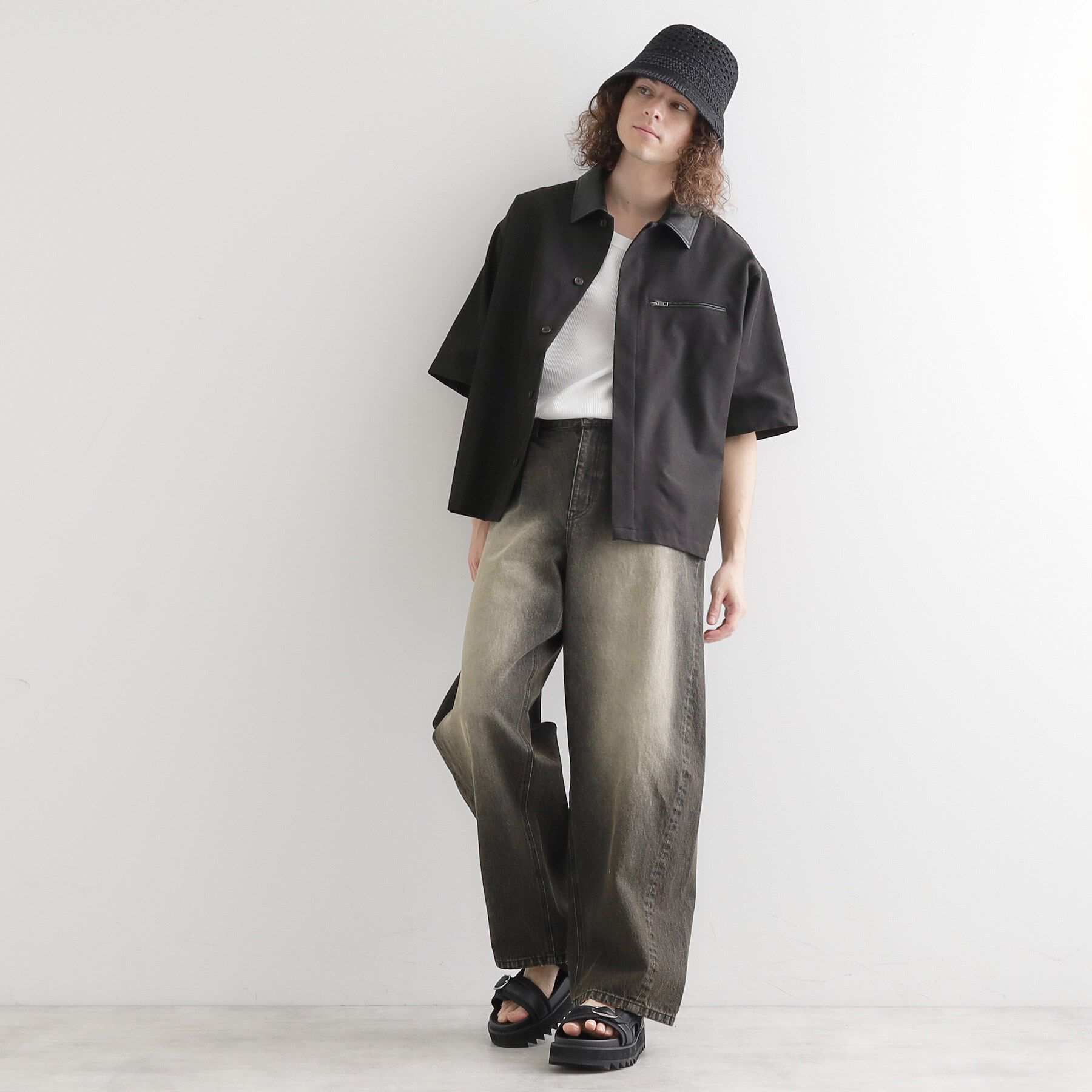 tk.TAKEO KIKUCHI「衿配色ワーカーシャツアウター」|シャツ・ブラウス|