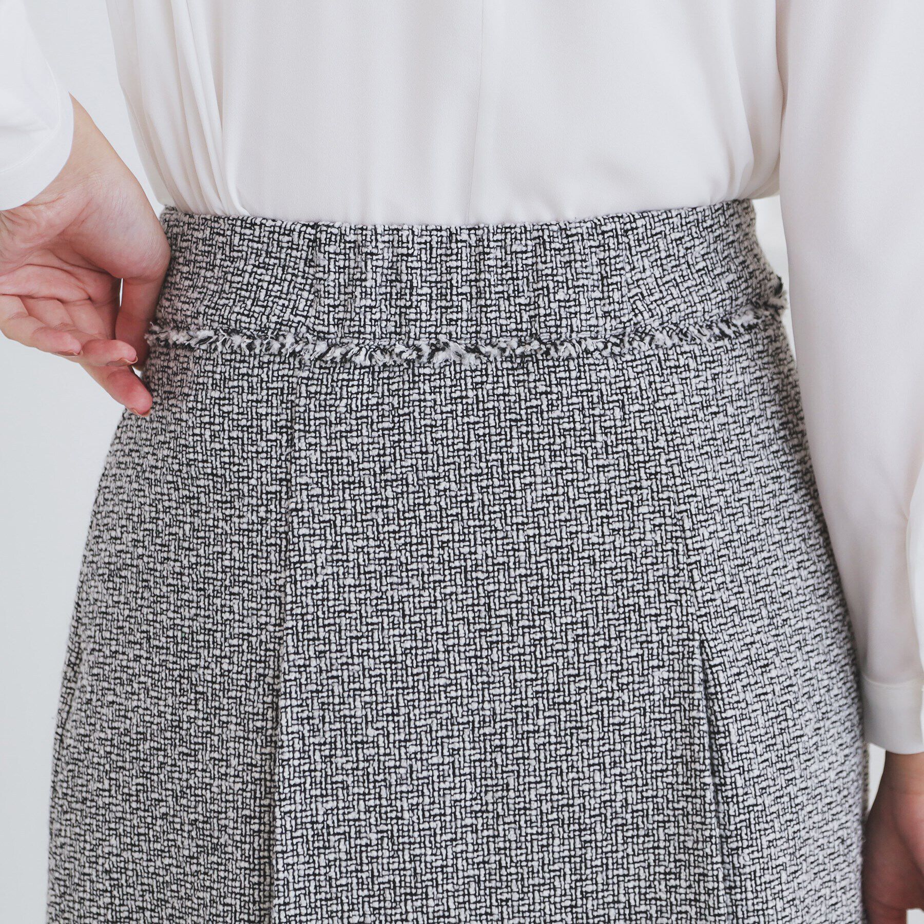 index「《通勤/セットアップ対応》Aラインツイードスカート【洗える】」|スカート|