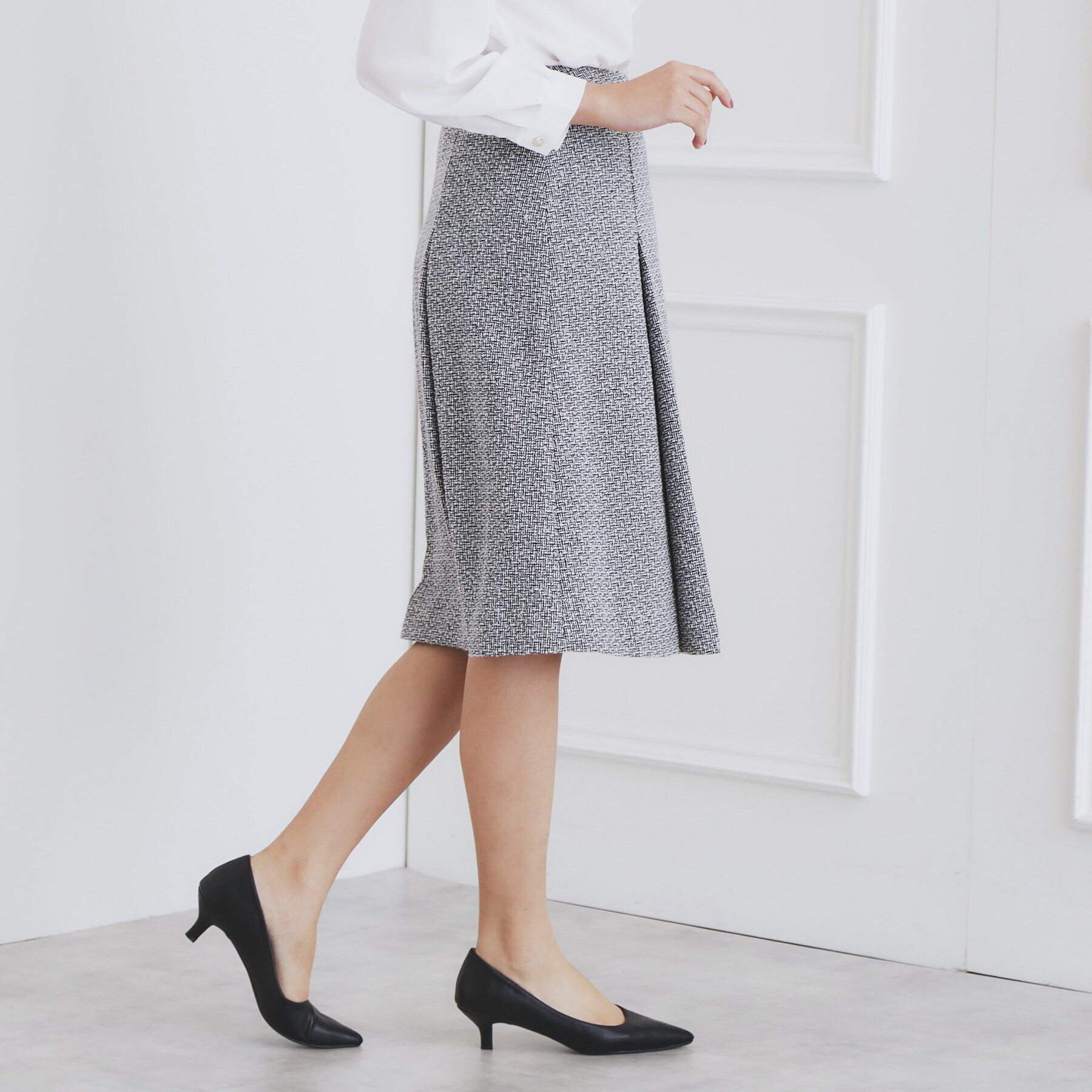 index「《通勤/セットアップ対応》Aラインツイードスカート【洗える】」|スカート|