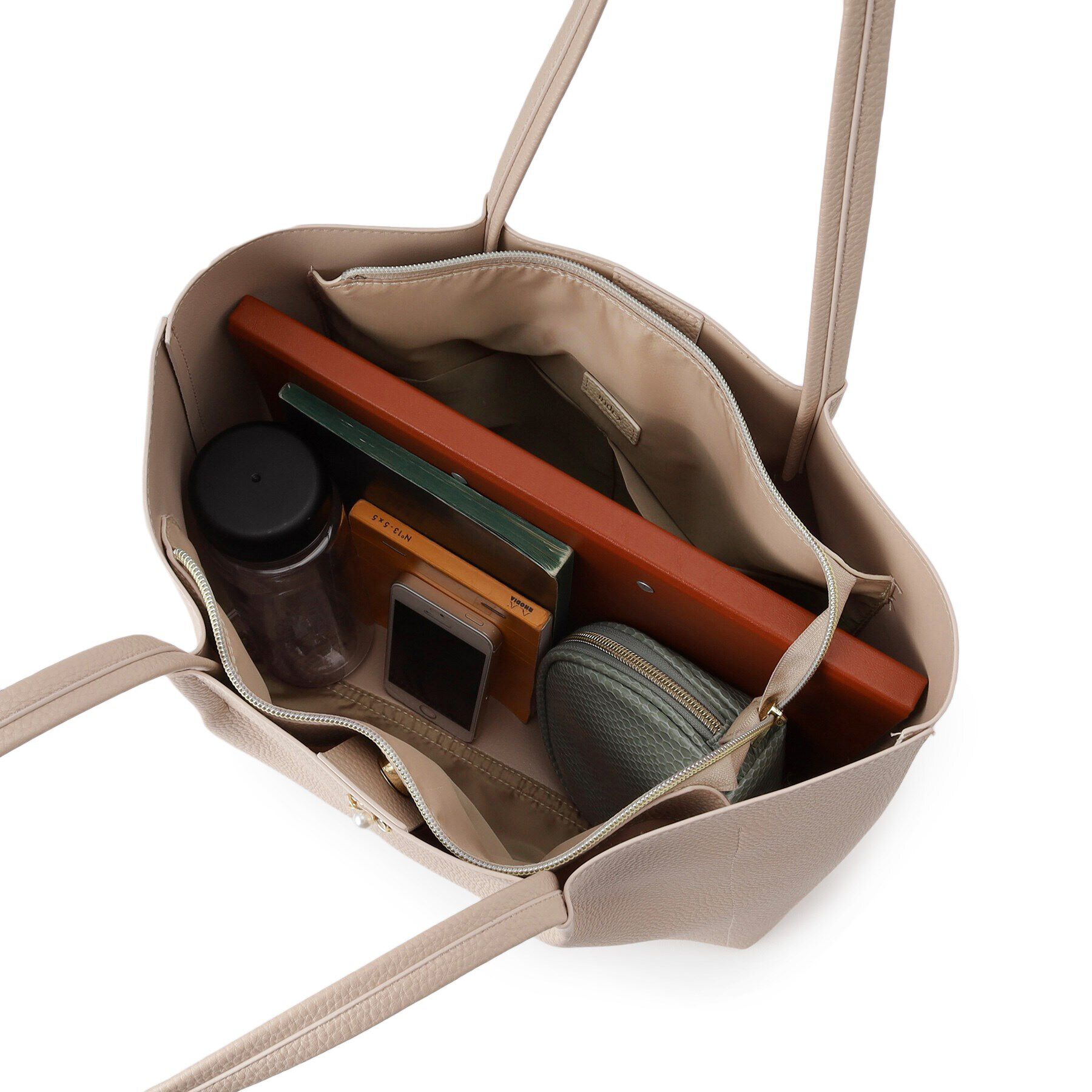 index「【A4サイズ収納可】フラワーパーツ合皮トートバッグ」|トートバッグ|