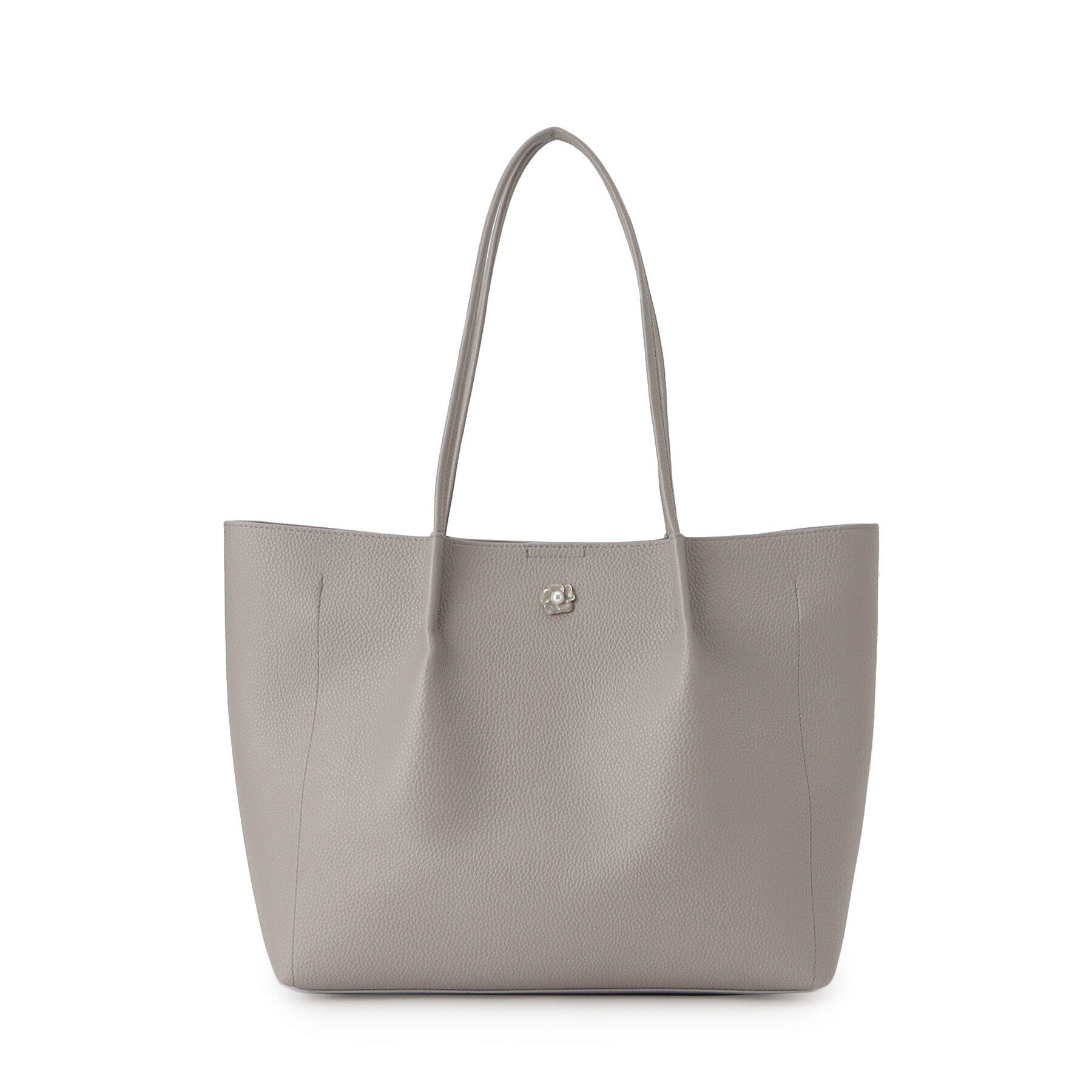 index「【A4サイズ収納可】フラワーパーツ合皮トートバッグ」|トートバッグ|