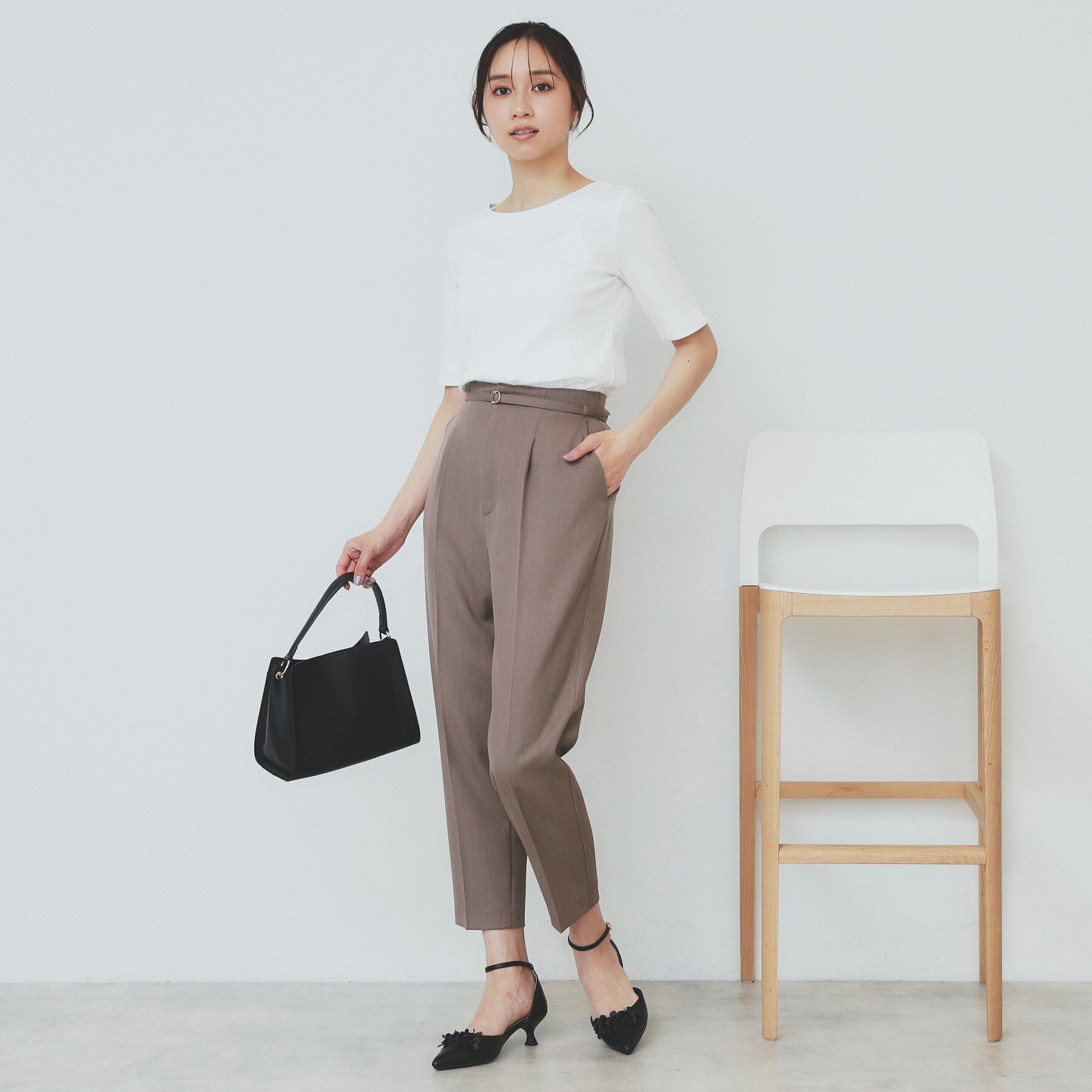 index「ストレッチテーパードパンツ【洗濯機洗い可/吸水速乾/防シワ】」|その他|