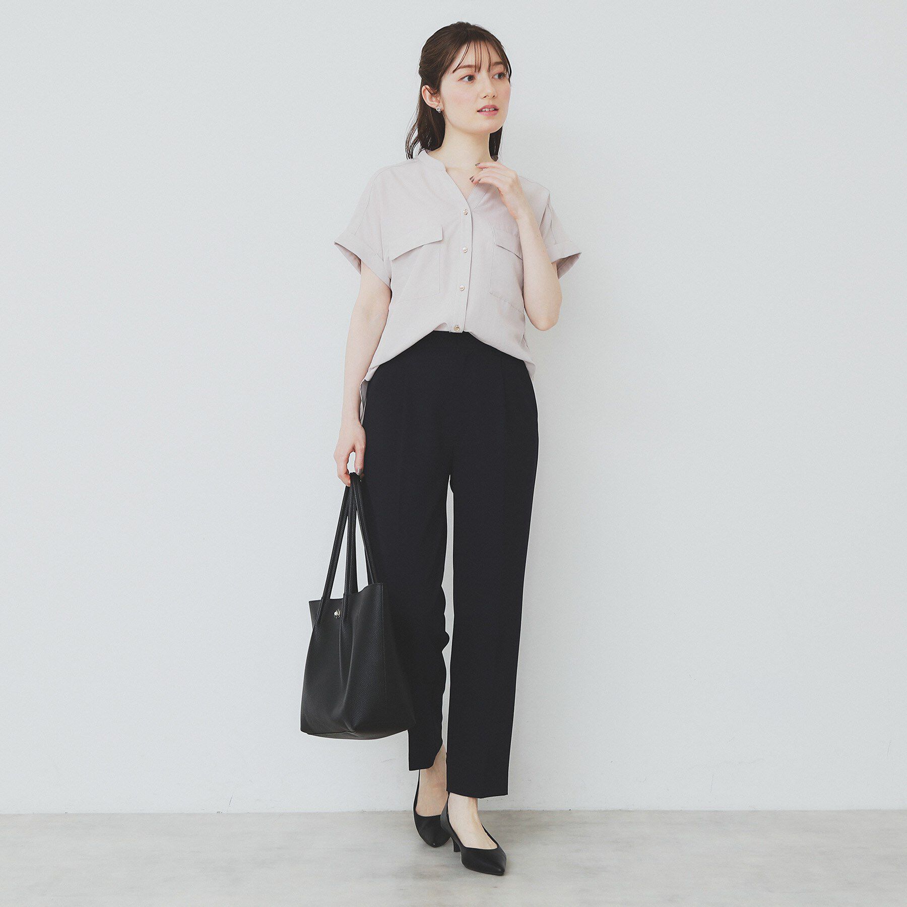 index「ダブルポケットスキッパーブラウス【洗濯機洗い可/イージーアイロン】」|シャツ・ブラウス|