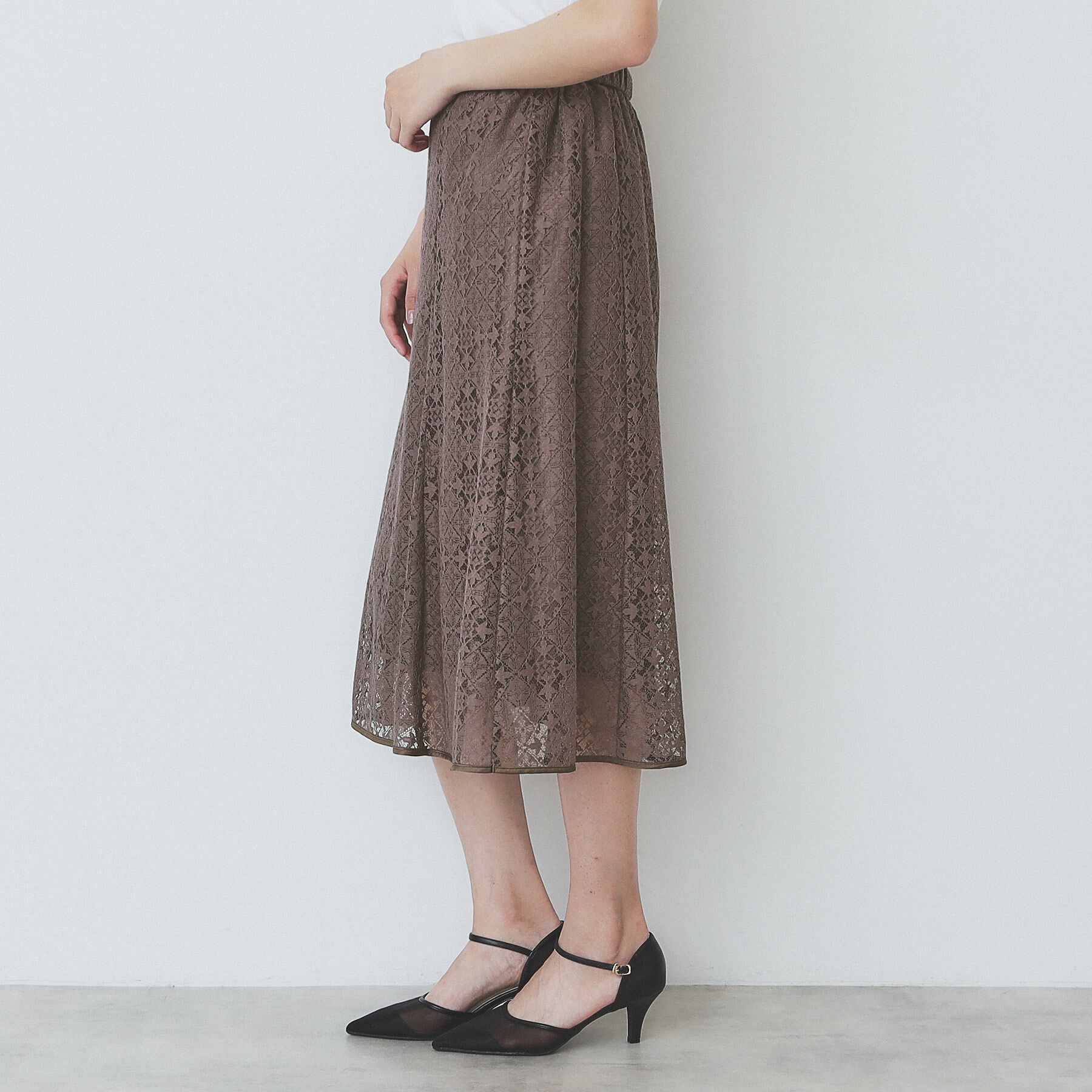 index「ジオメレースフレアスカート/セットアップ対応【洗濯機洗い可】」|スカート|