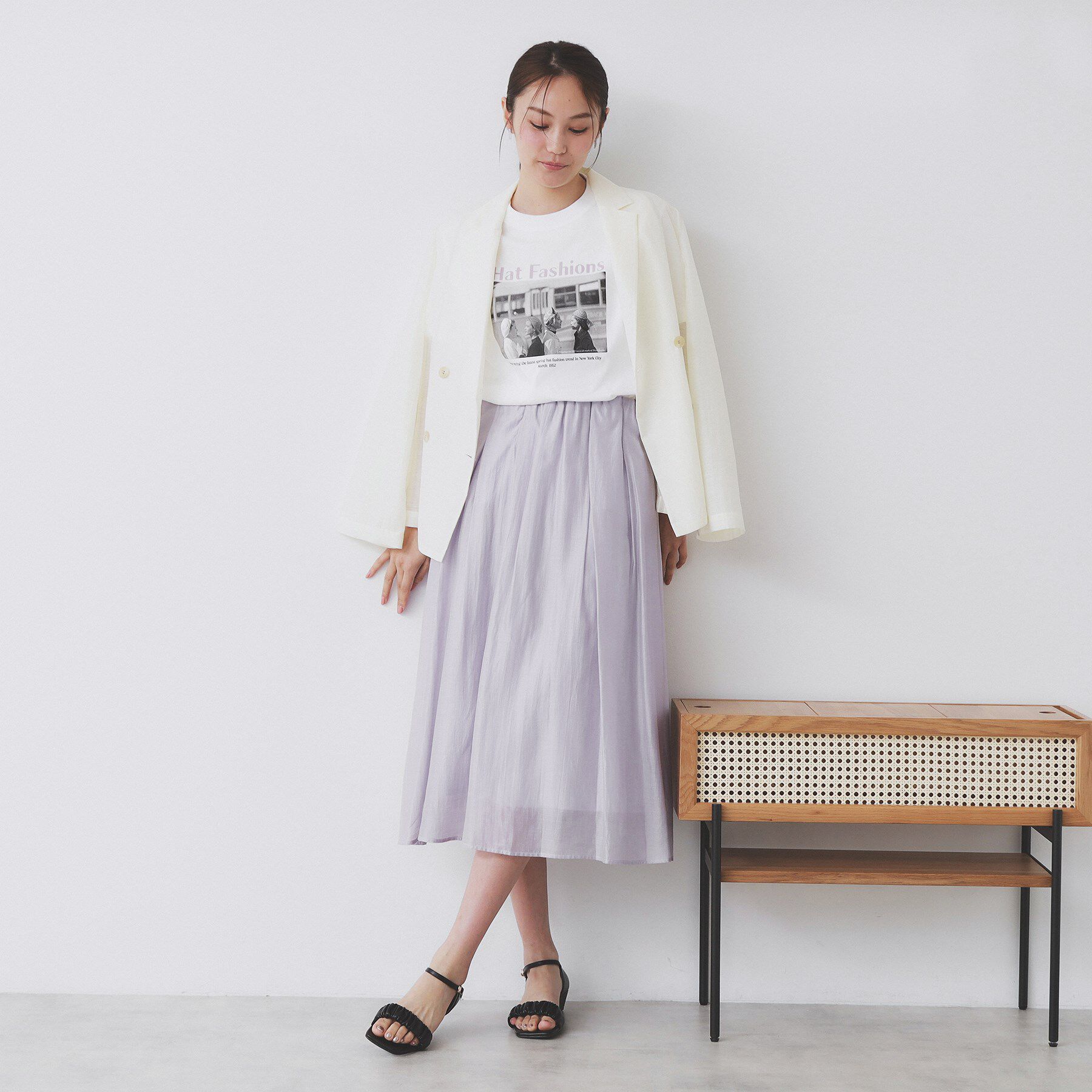 index「シアーギャザーフレアスカート【洗濯機洗い可】」|スカート|