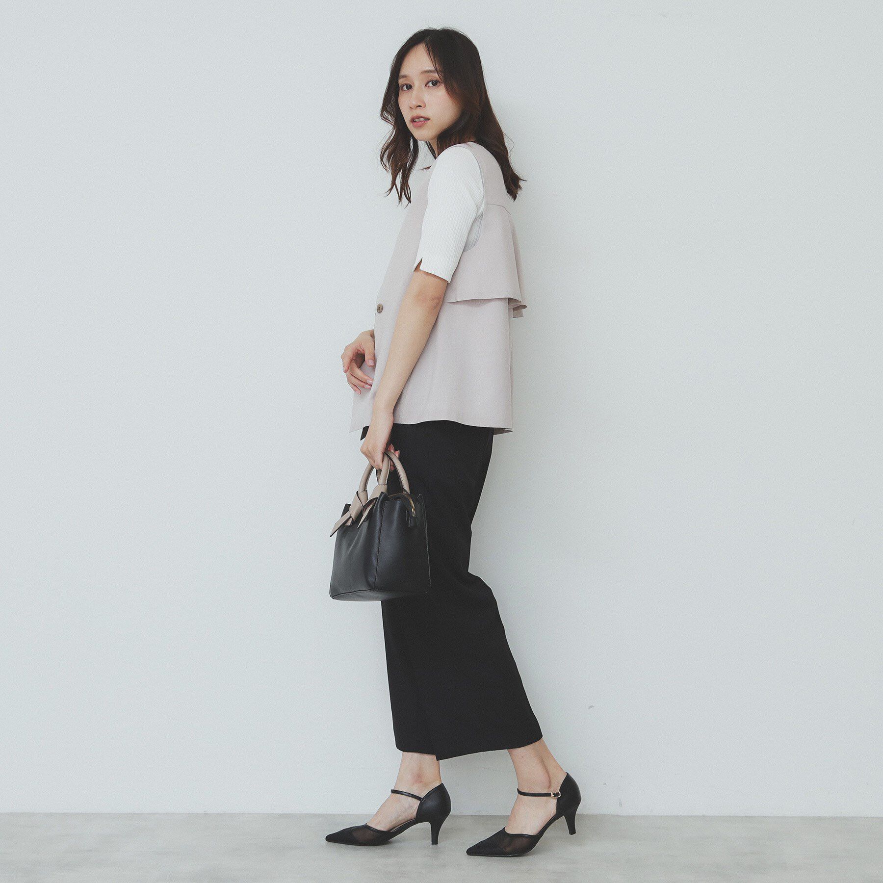 index「バックフリルデザインジレ/セットアップ可【洗濯機洗い可/接触冷感/吸水速乾/ストレッチ】」|ベスト・ジレ|