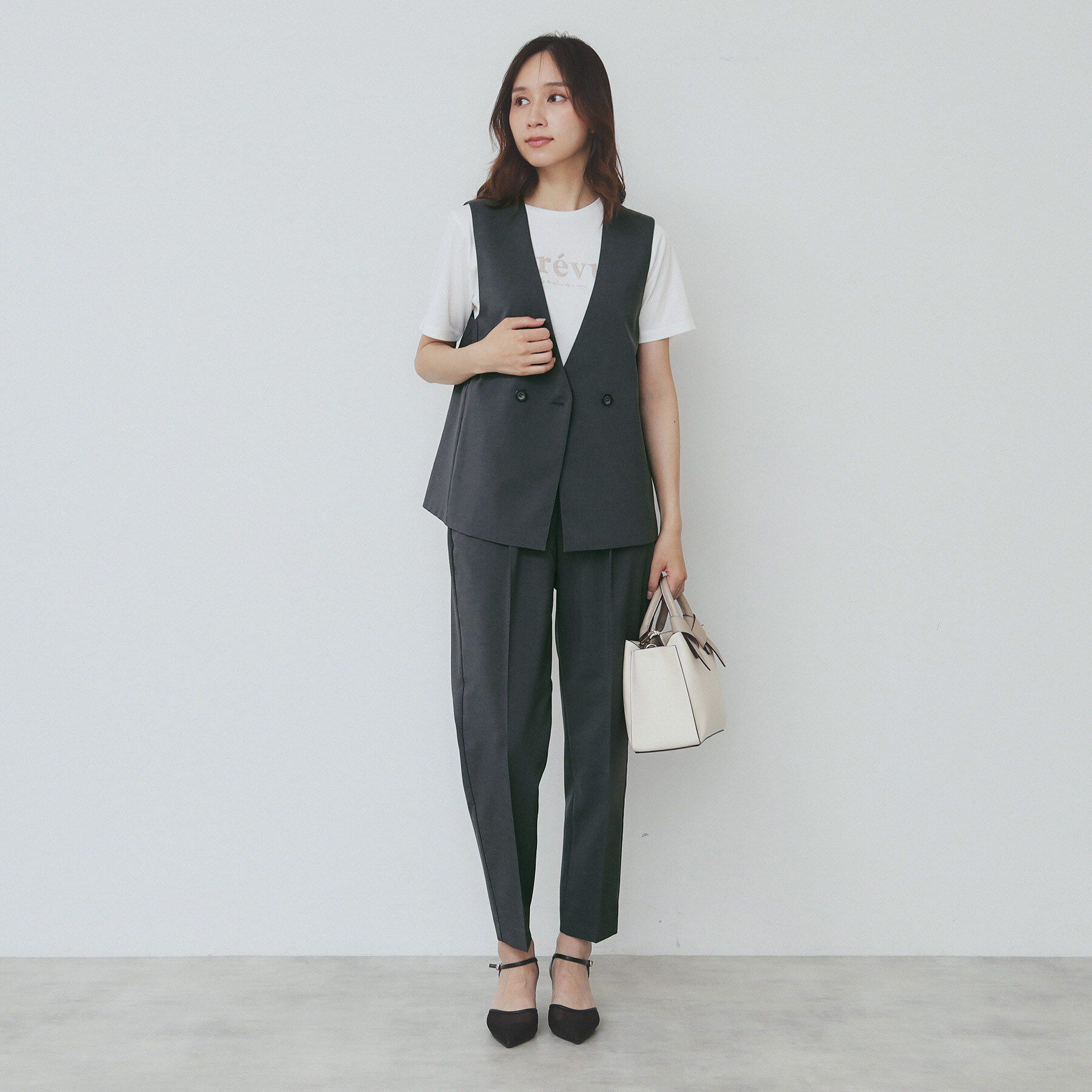 index「バックフリルデザインジレ/セットアップ可【洗濯機洗い可/接触冷感/吸水速乾/ストレッチ】」|ベスト・ジレ|