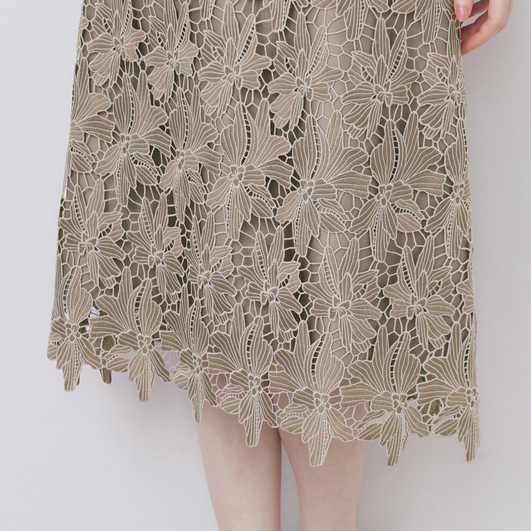 index「バイカラーレースワンピース【洗濯機洗い可】」|ワンピース|