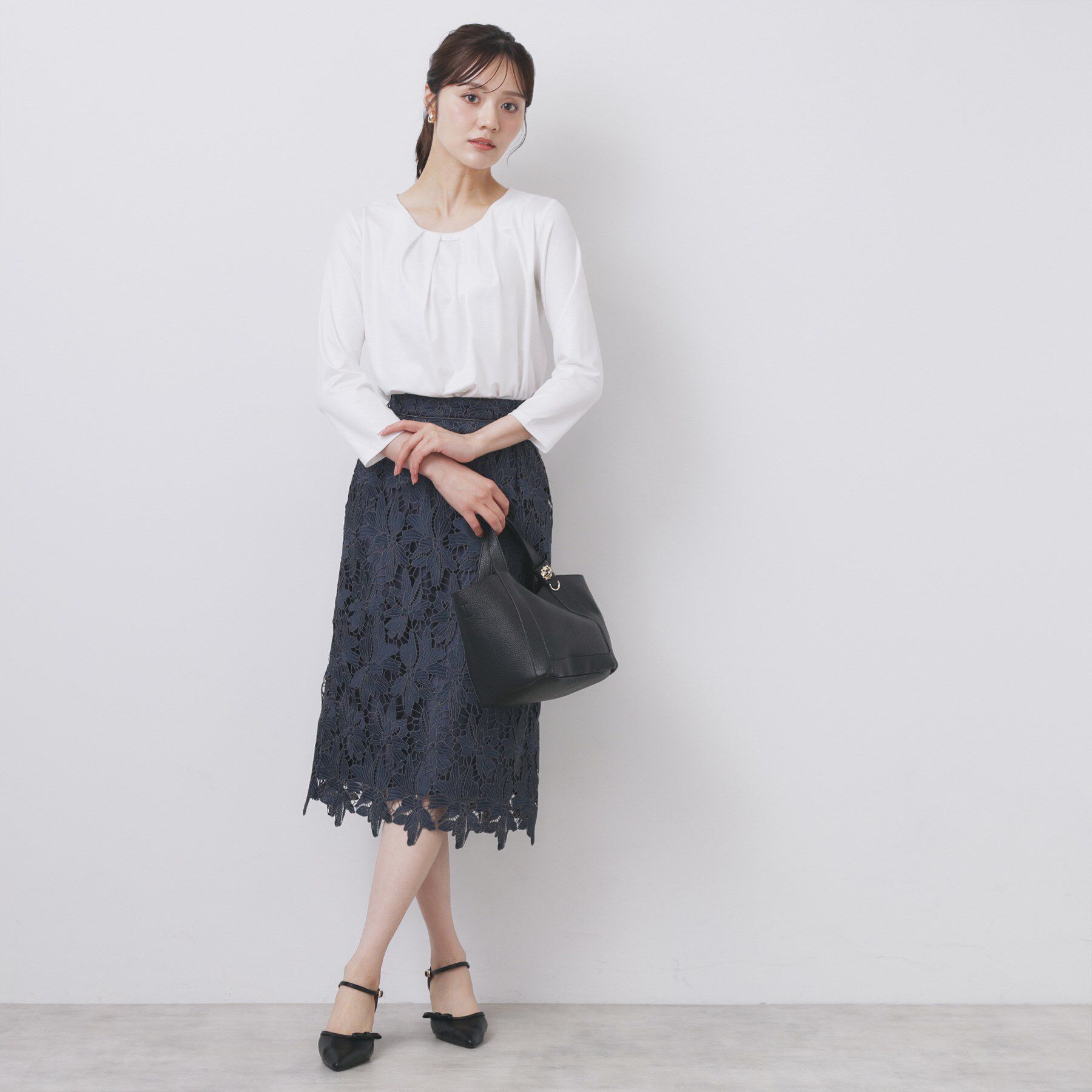 index「《S-3Lサイズ》タックビジュートップス【洗濯機洗い可】」|Tシャツ・カットソー|