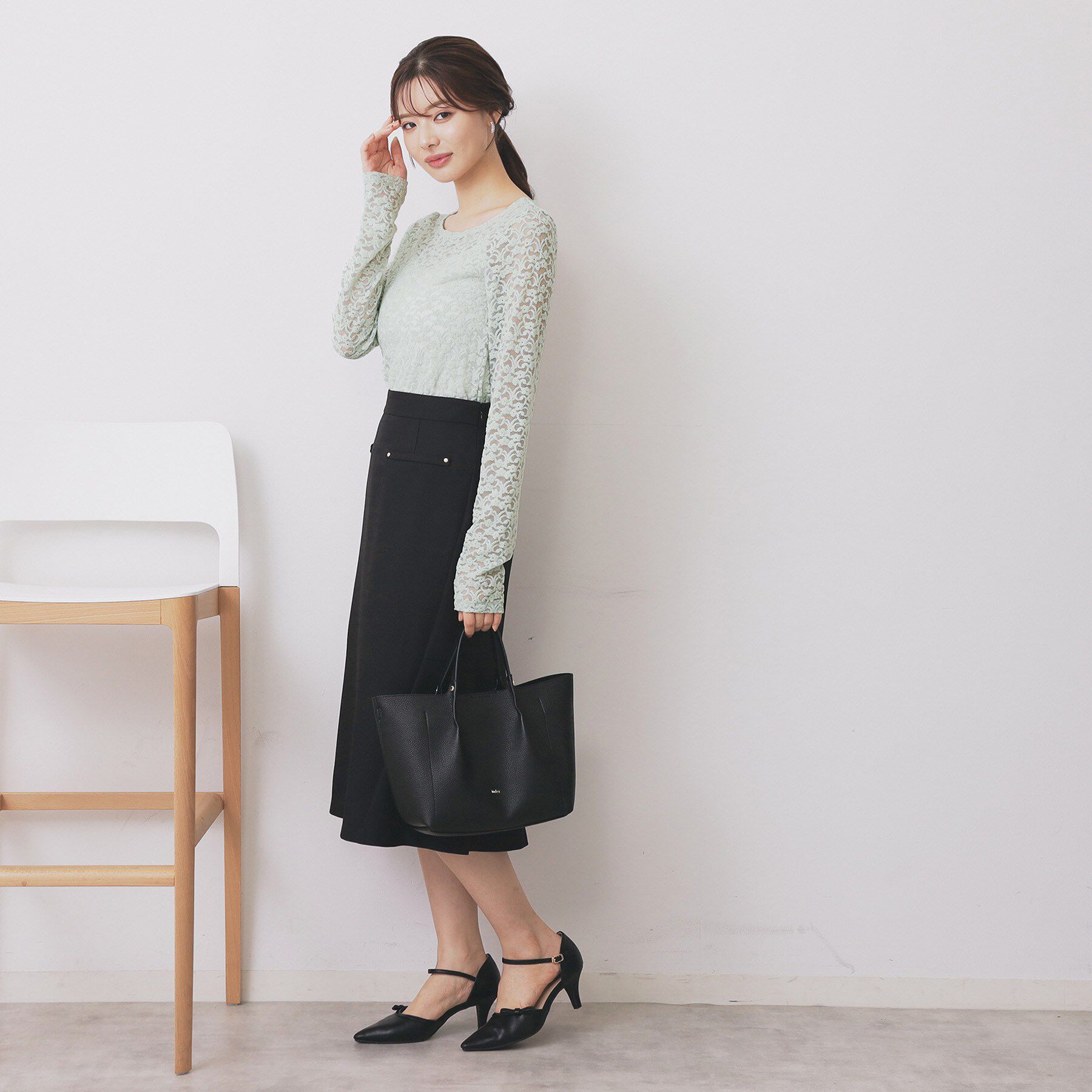 index「モールレースシアートップス【洗濯機OK】」|Tシャツ・カットソー|