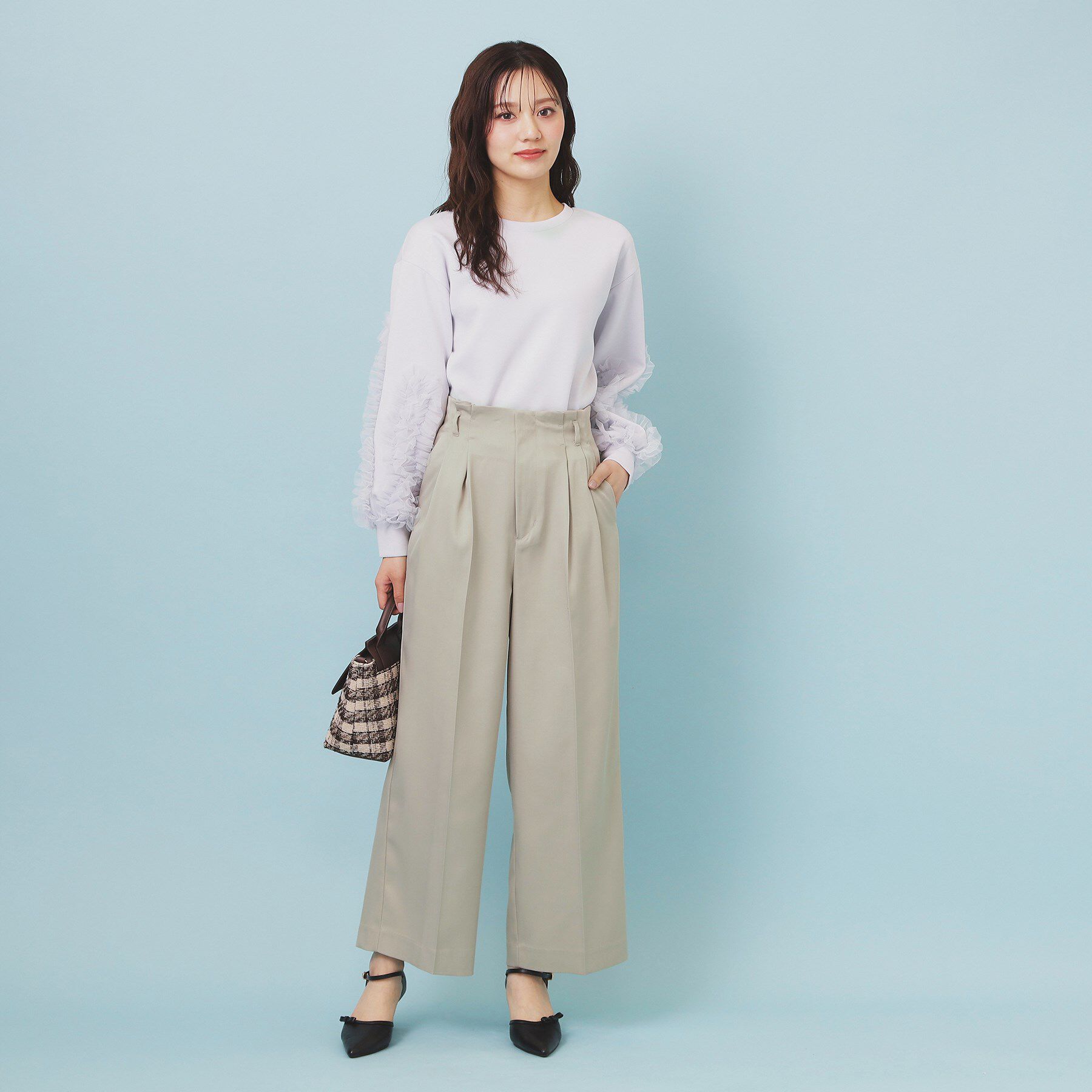 index「ベルト付き2タックワイドパンツ【洗濯機OK/ストレッチ/防シワ/イージーアイロン】」|その他|