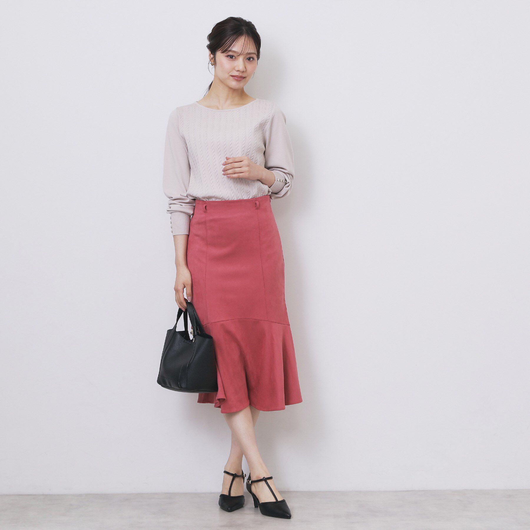 index「フェイクスウェード切り替えマーメイドスカート【洗濯機OK/イージーアイロン/防シワ】」|スカート|