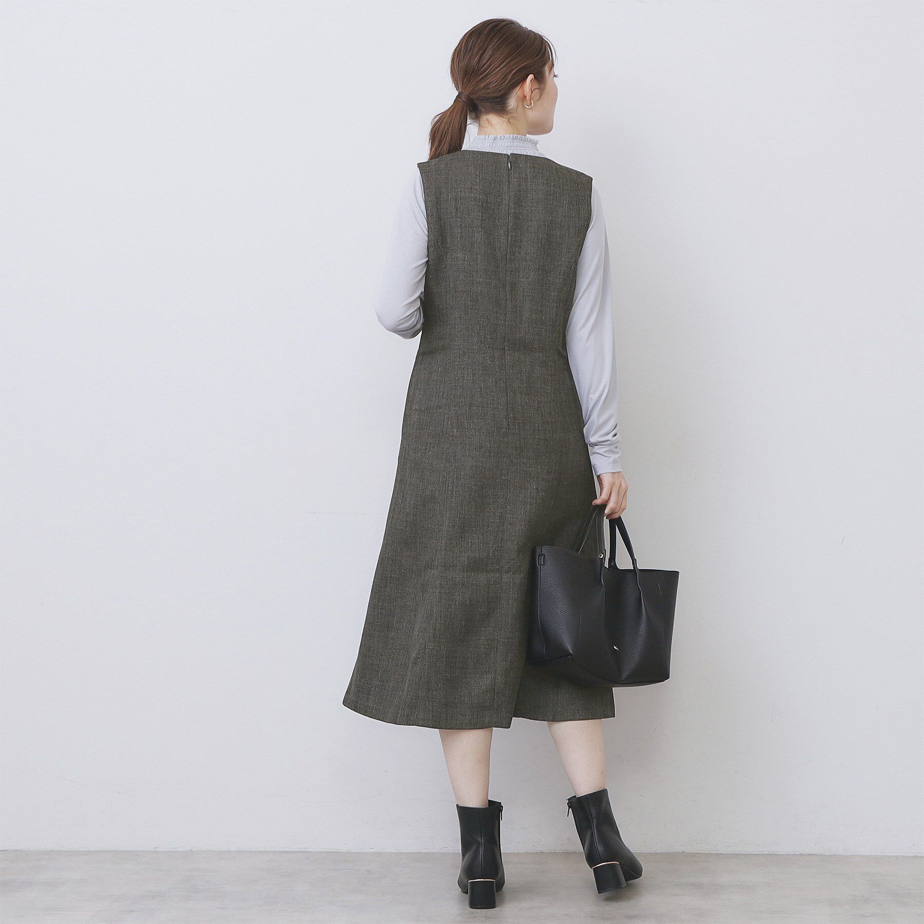 index「ヴィンテージツイードジャンスカ【洗濯機OK/防シワ】」|ワンピース|