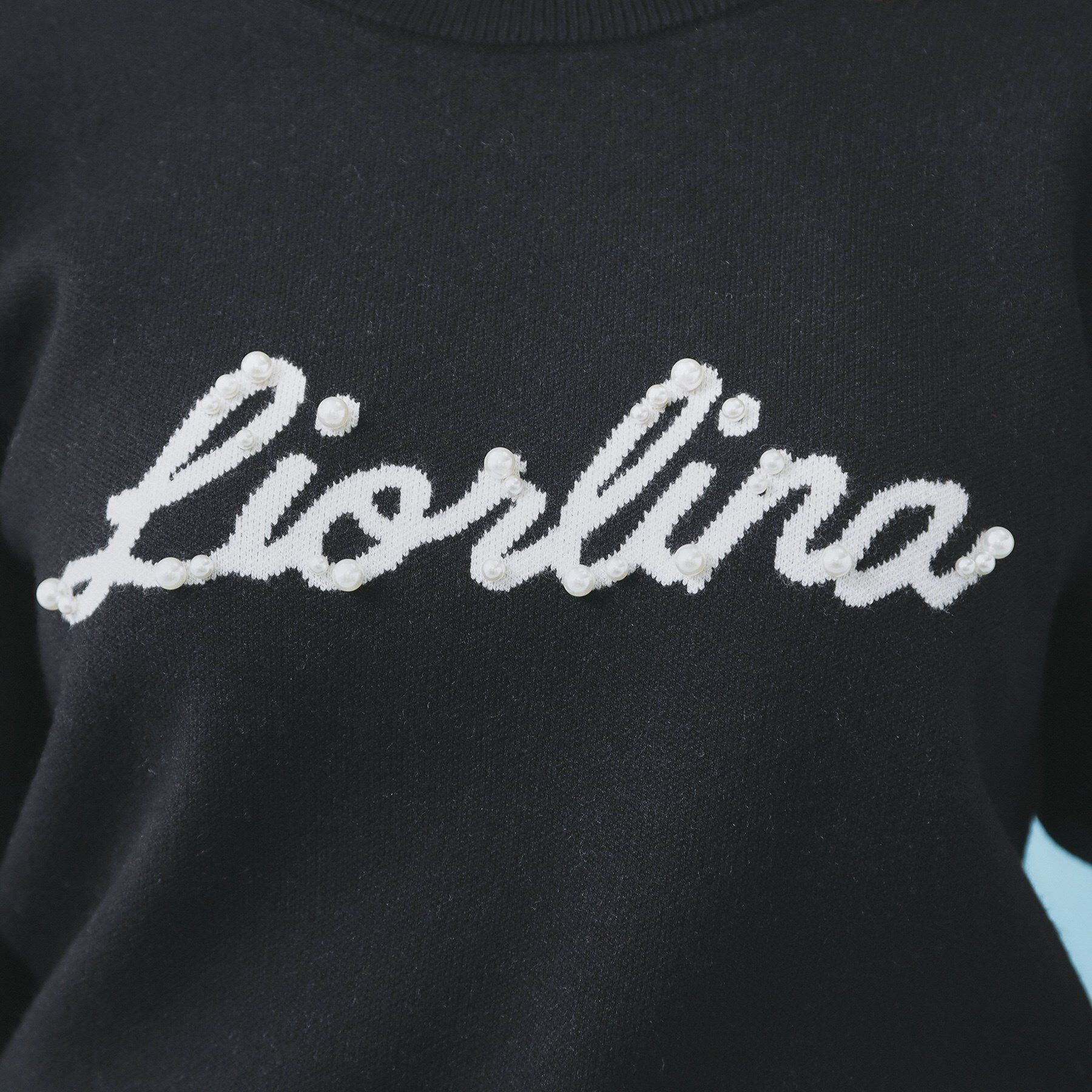 index「パール調ロゴクルーネックニット【洗濯機OK】」|ニット・セーター|