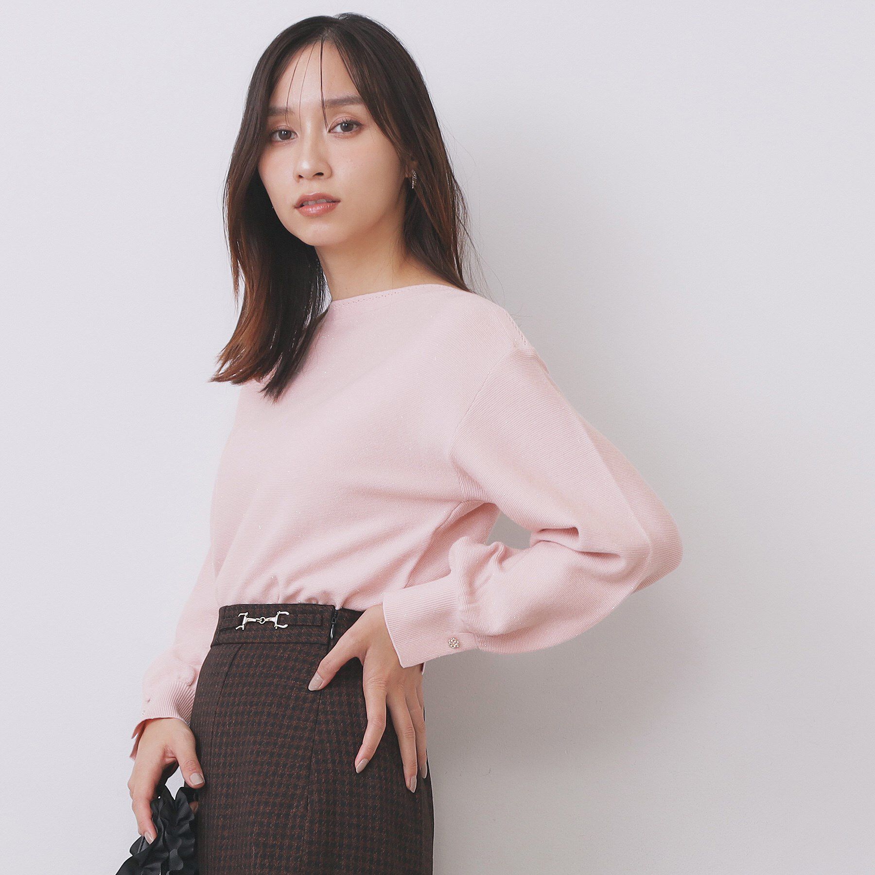 index「ラメガーター編みボートネックニット【洗濯機OK】《8col/XS～LL》」|ニット・セーター|