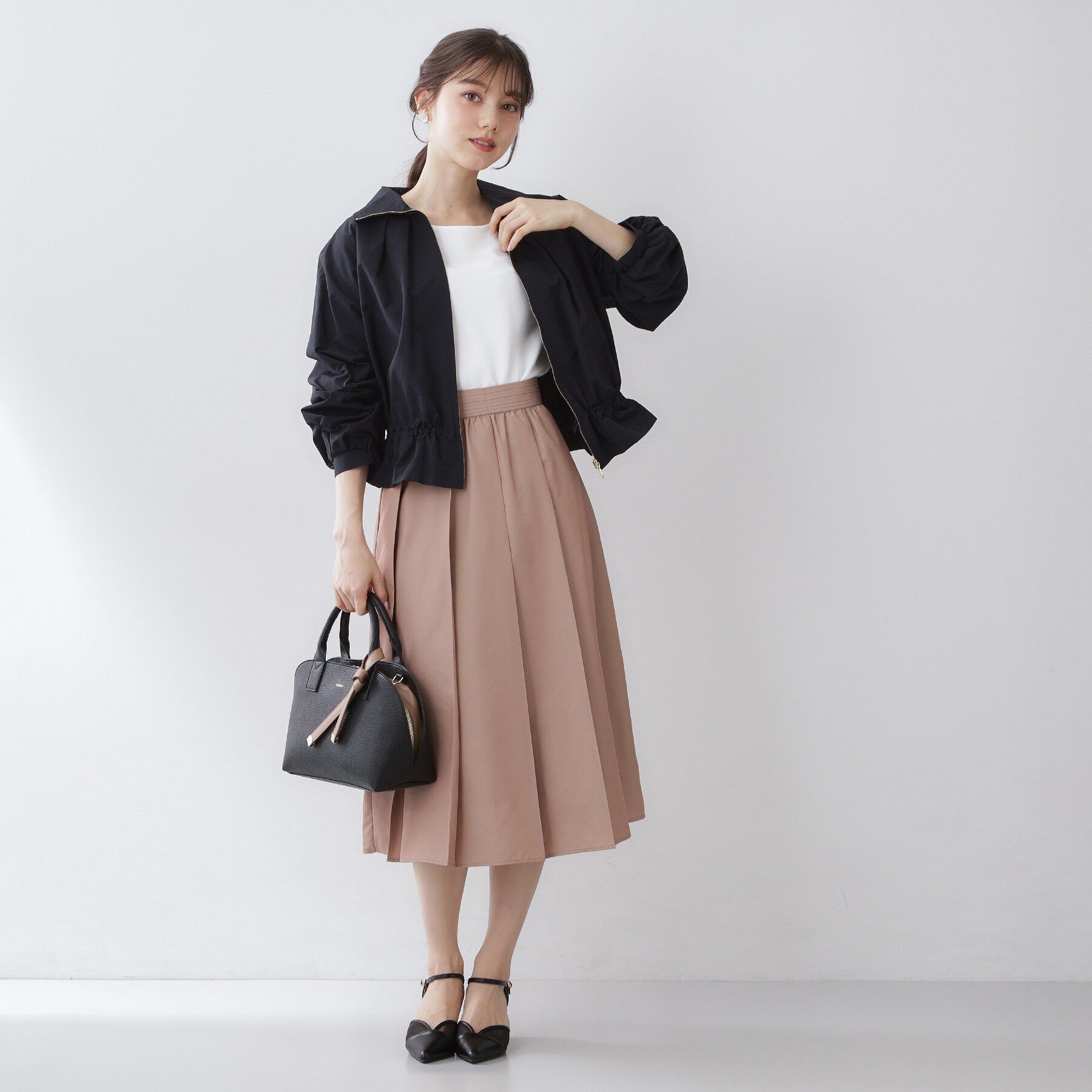 index「スタンドカラーペプラムブルゾン【洗濯機OK】」|ブルゾン・スタジャン|