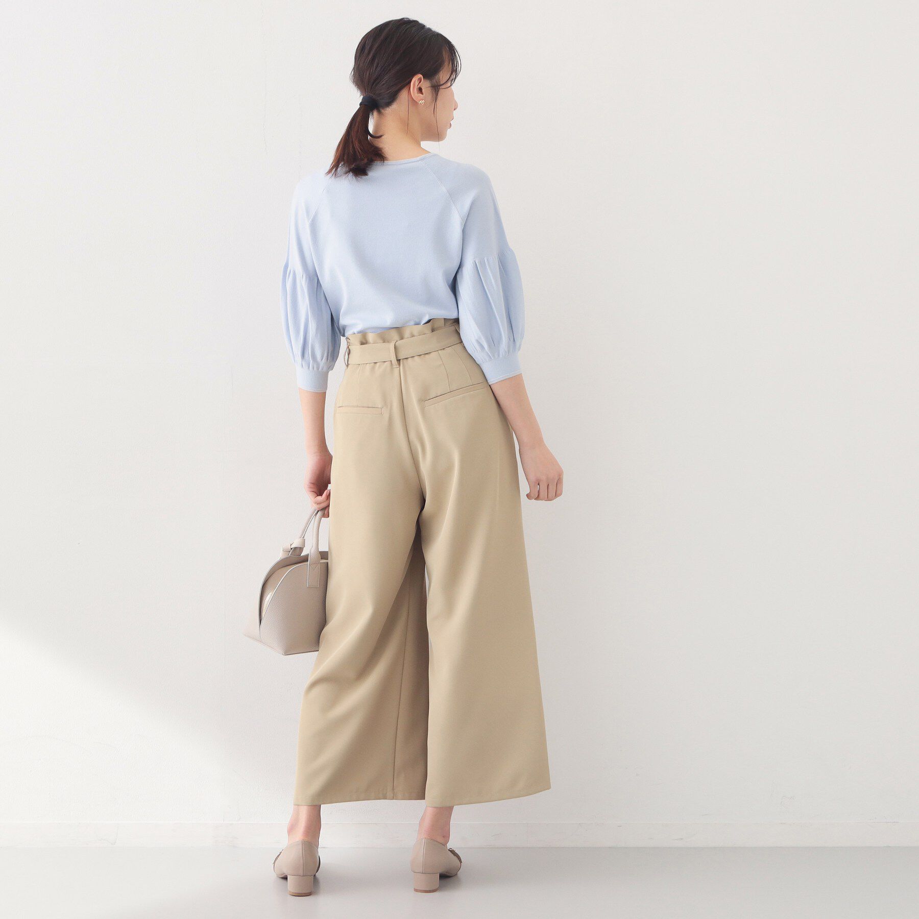 index「バルーン風スリーブバイカラーニット【洗濯機OK】」|ニット・セーター|