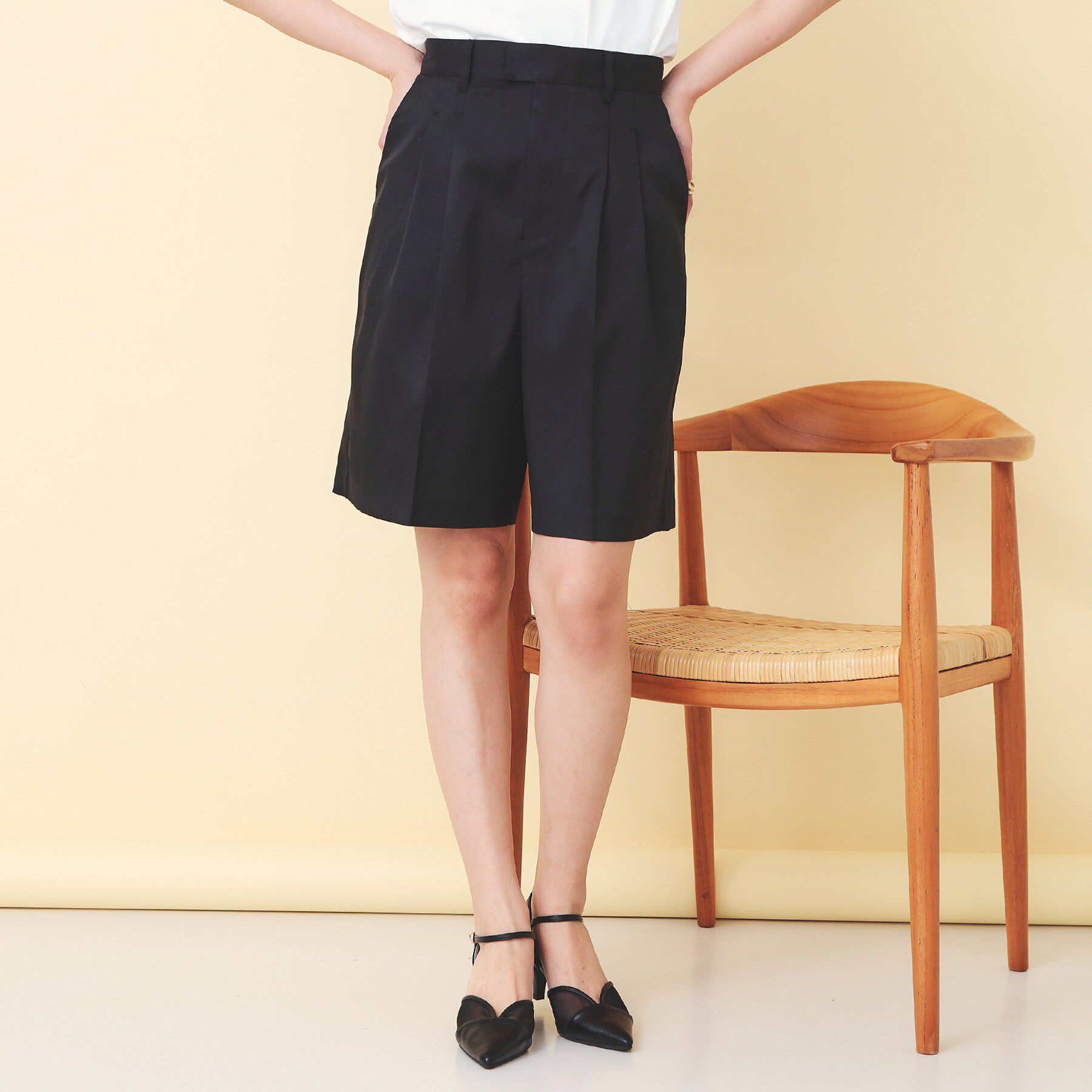 index「ツイル2タックハーフパンツ【洗濯機OK】」|その他|ブラック(019)