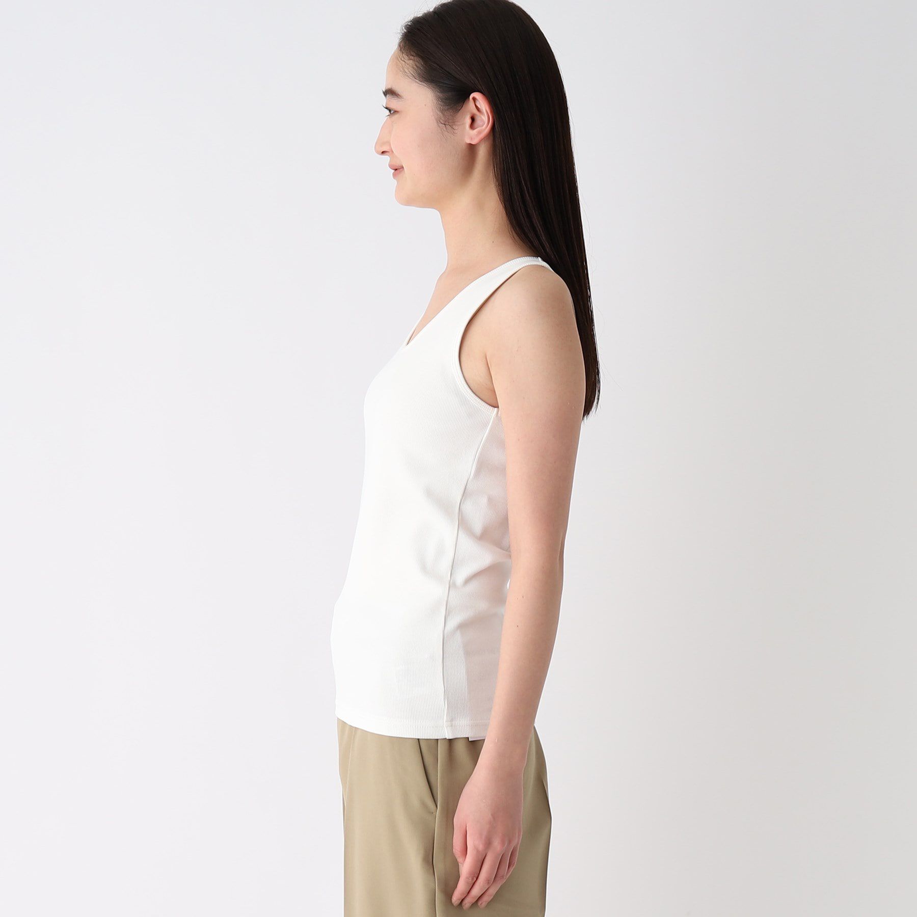 OPAQUE.CLIP「リブタンクトップ【洗濯機洗い可】」|キャミソール|
