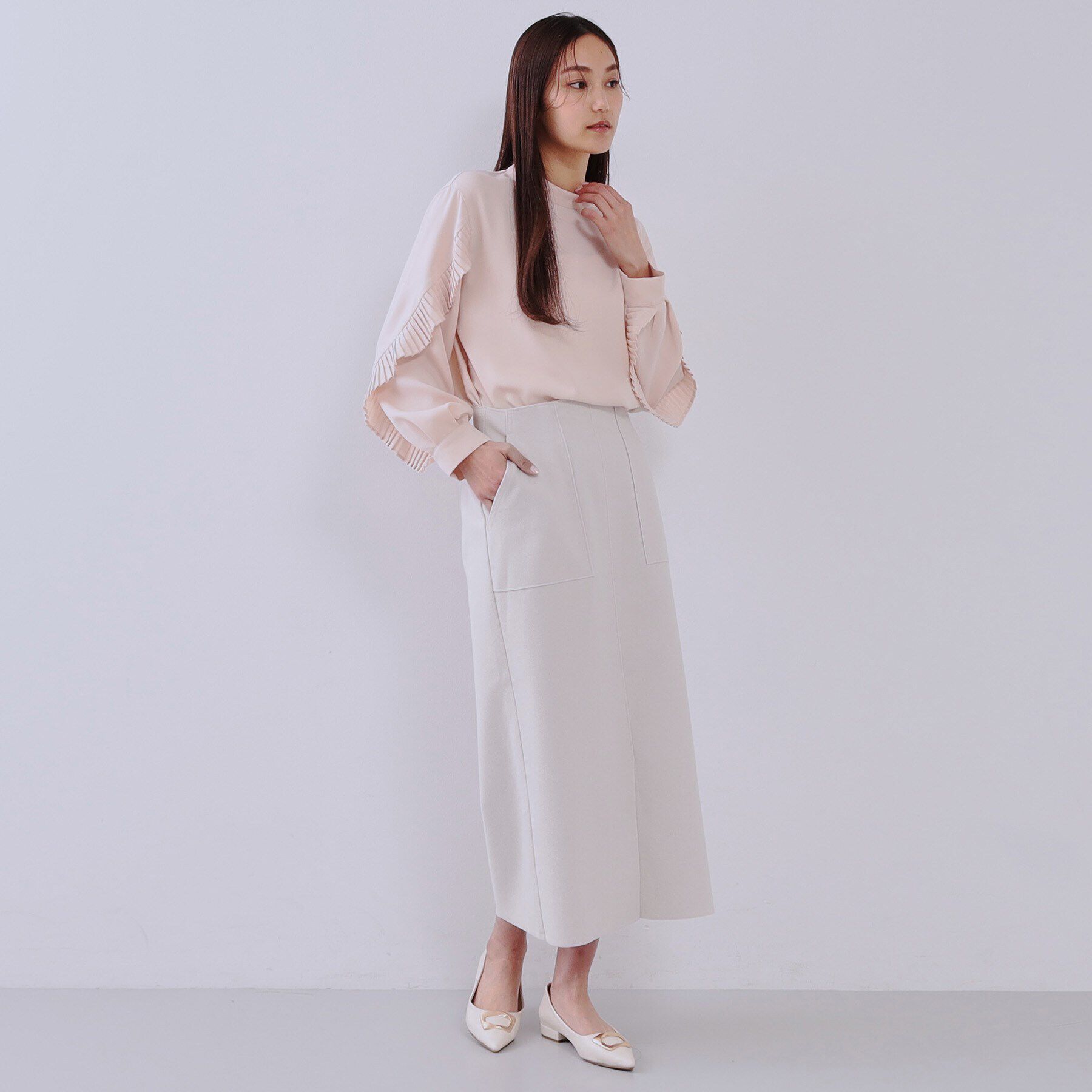 OPAQUE.CLIP「ウールライクストレッチタイトスカート【洗濯機洗い可】」|スカート|