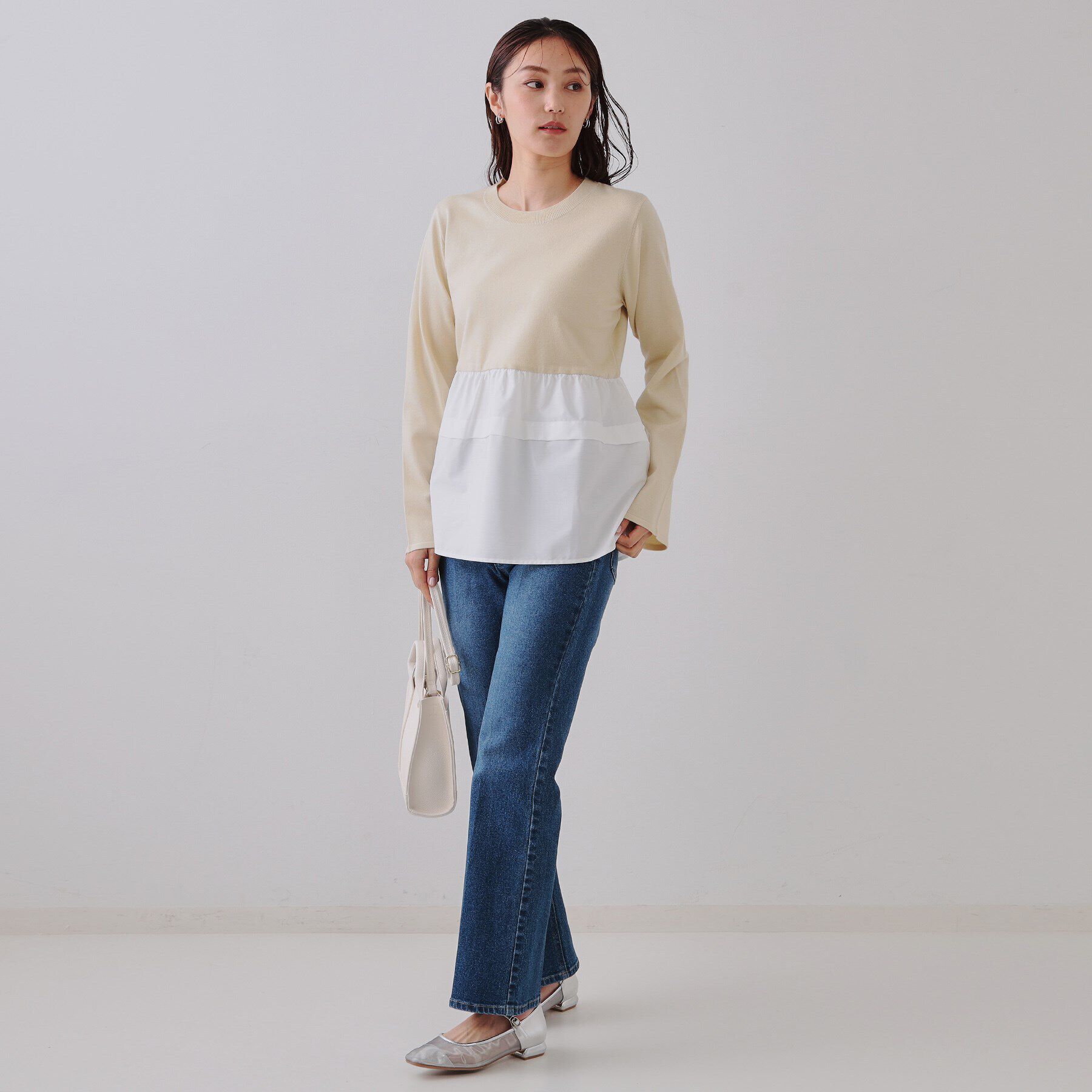 OPAQUE.CLIP「ペプラムドッキングニット【洗濯機洗い可】」|ニット・セーター|