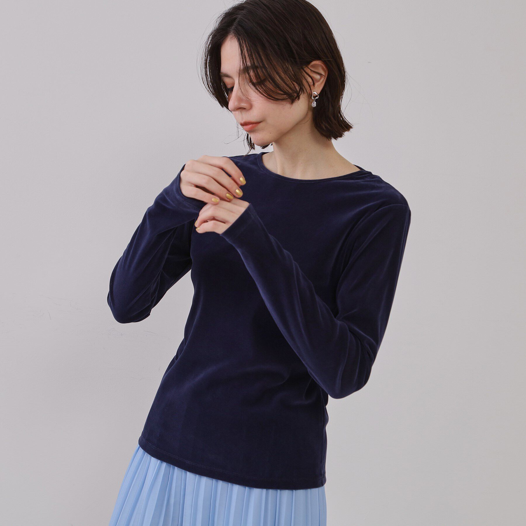 OPAQUE.CLIP「シアーベロアトップス【洗濯機洗い可】」|Tシャツ・カットソー|