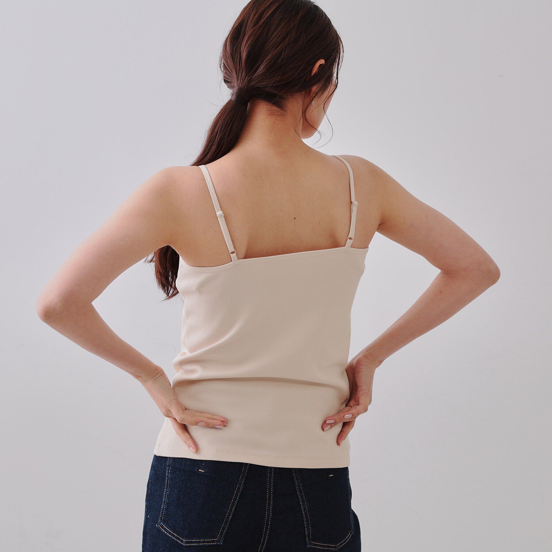 OPAQUE.CLIP「コットンリブキャミソール【洗濯機洗い可】」|キャミソール|