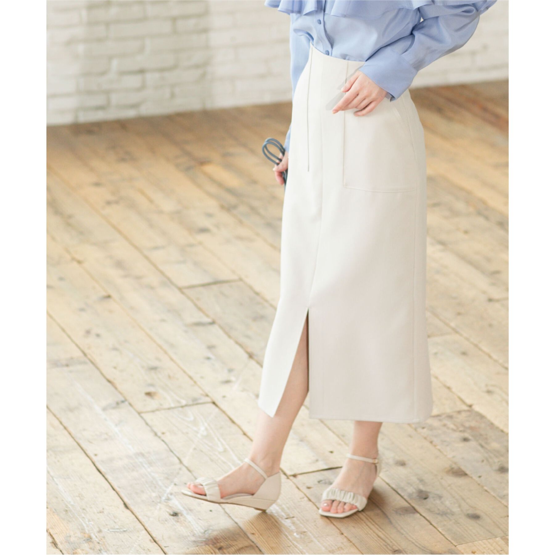 OPAQUE.CLIP「ストレッチダブルポケットタイトスカート【洗濯機洗い可/防シワ】」|スカート|