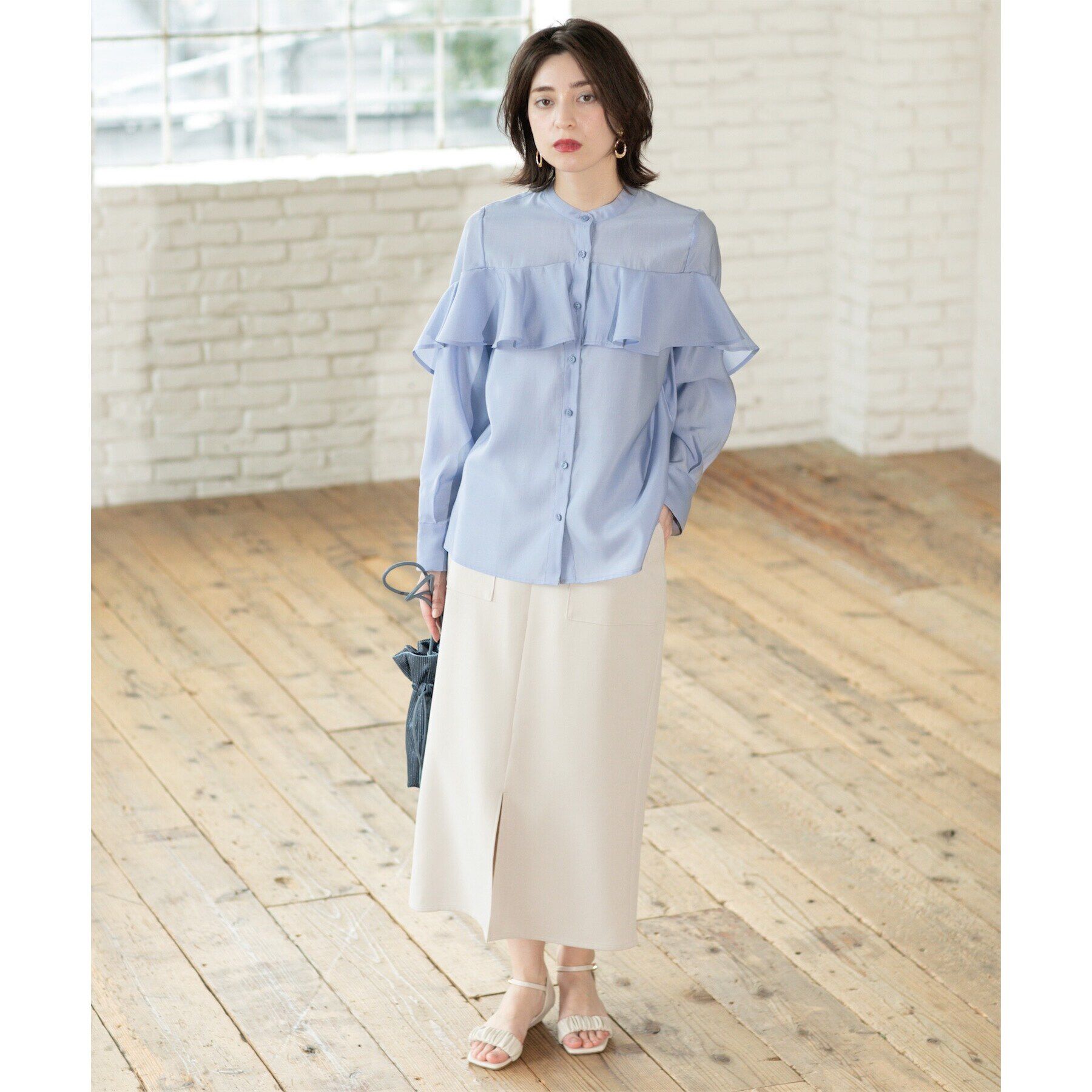 OPAQUE.CLIP「シアーフリルブラウス【洗濯機洗い可】」|シャツ・ブラウス|