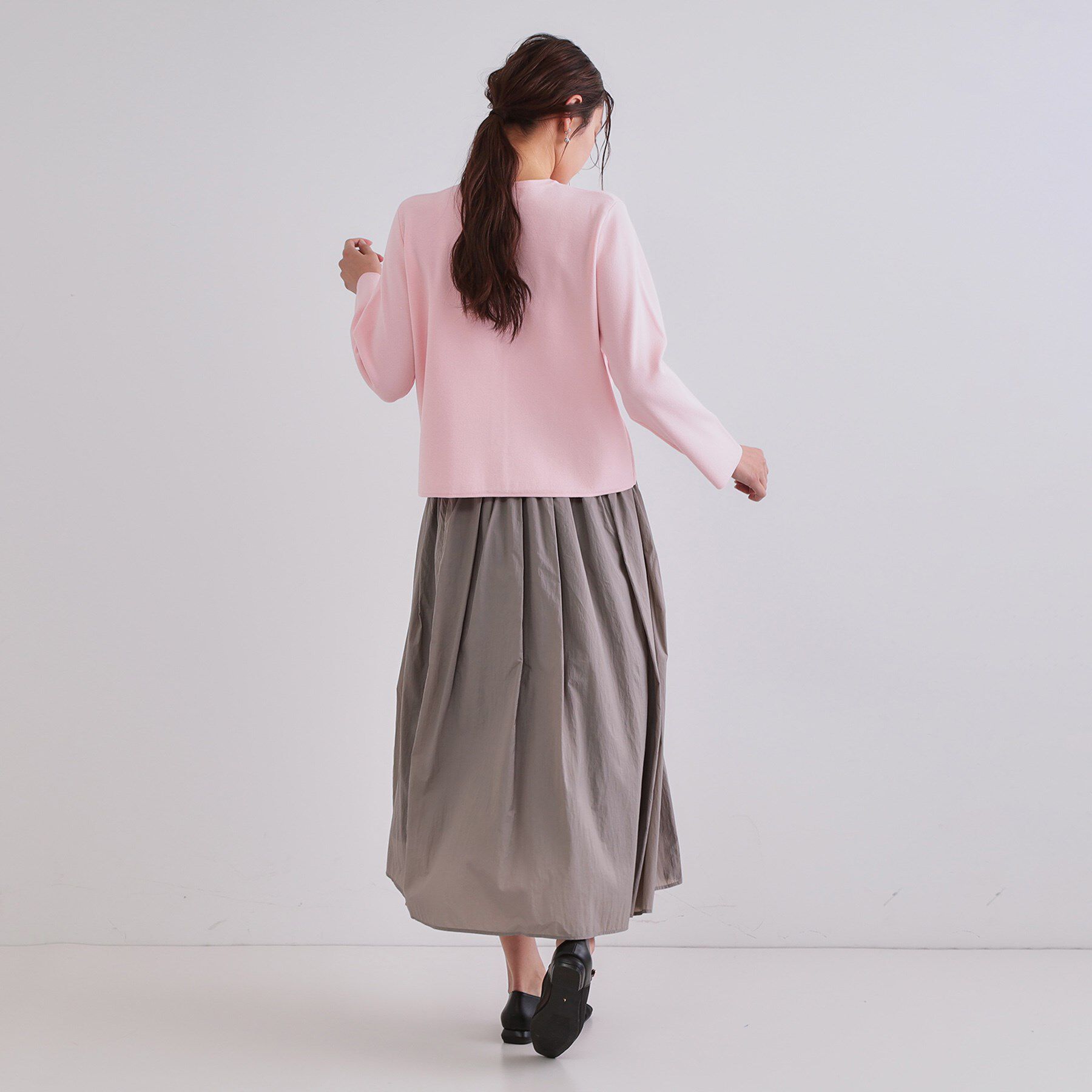 OPAQUE.CLIP「シアーヴィンテージイージーフレアスカート【洗濯機洗い可】」|スカート|