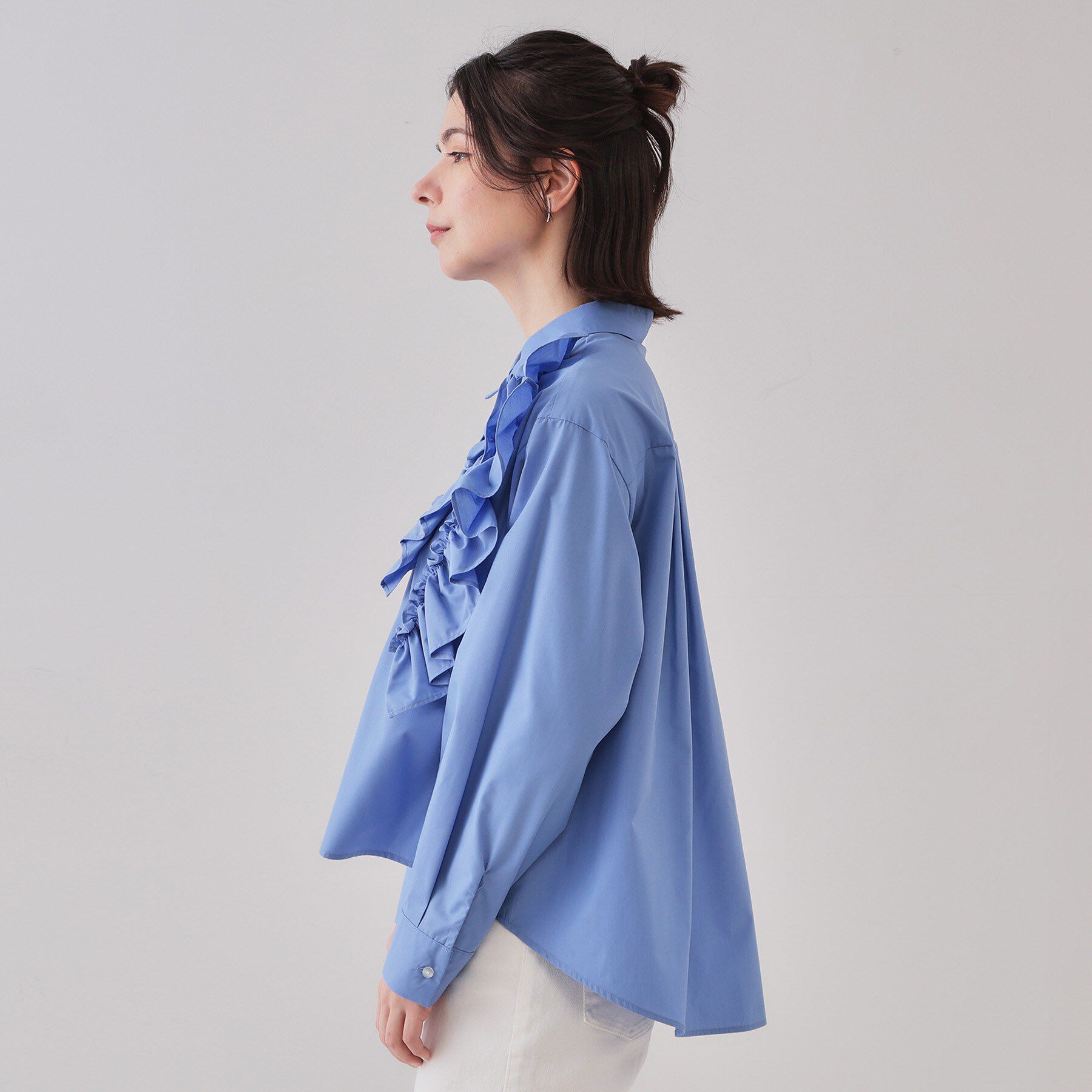 OPAQUE.CLIP「《andGIRL掲載》フリルデザインシャツ【洗濯機洗い可】」|シャツ・ブラウス|