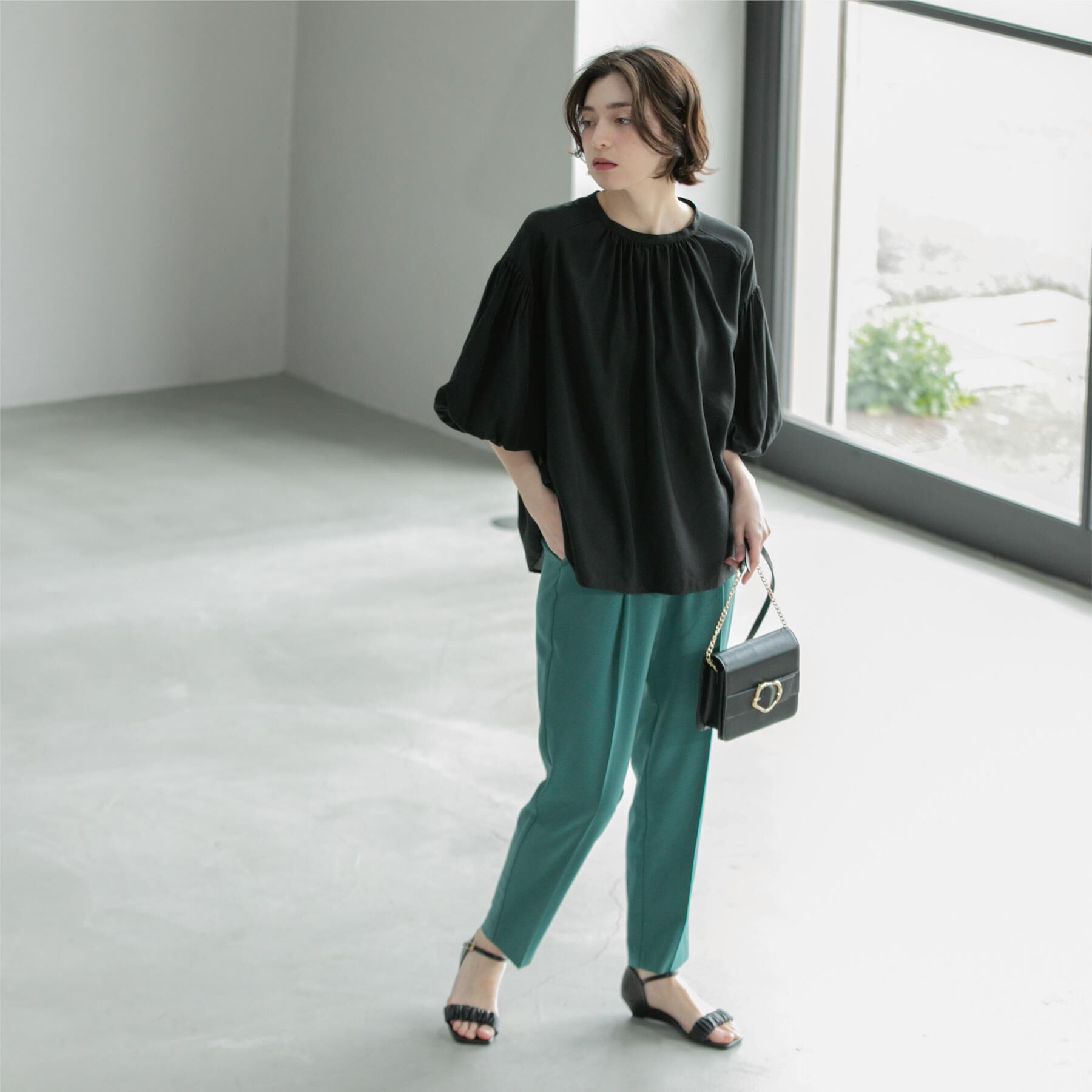 OPAQUE.CLIP「バルーンスリーブブラウス【洗濯機洗い可】」|シャツ・ブラウス|