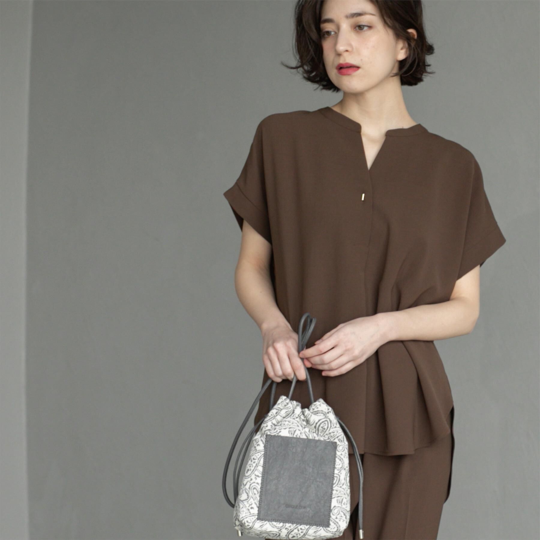 OPAQUE.CLIP「《7色展開/SS-LLサイズ》ストレッチスキッパーブラウス/セットアップ対応【洗濯機洗い可/防シワ】」|シャツ・ブラウス|