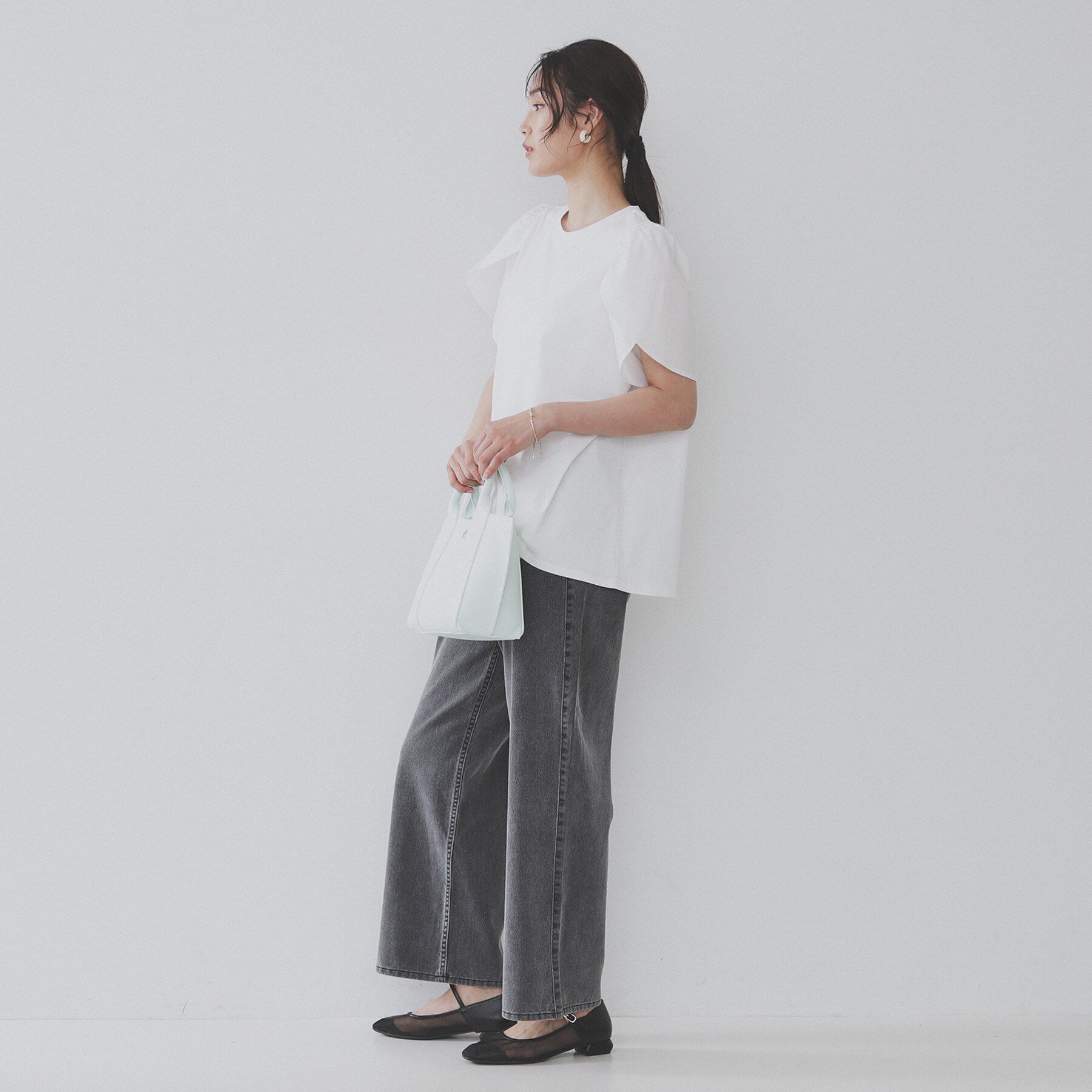 OPAQUE.CLIP「チューリップスリーブドッキングカットソー【洗濯機洗い可/接触冷感】」|Tシャツ・カットソー|