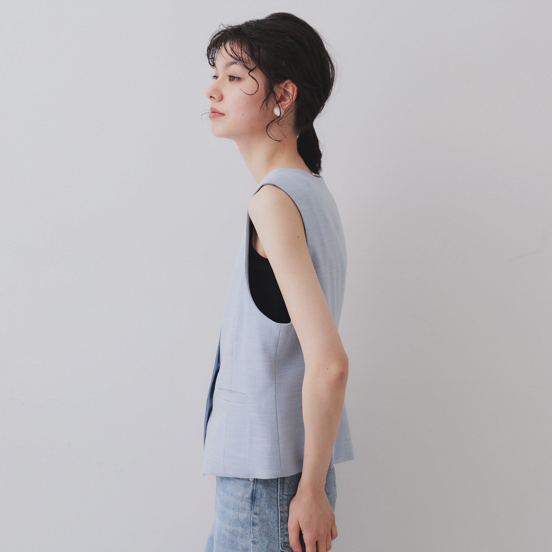 OPAQUE.CLIP「メランジコンパクトジレ/セットアップ対応可【洗濯機洗い可】」|ベスト・ジレ|