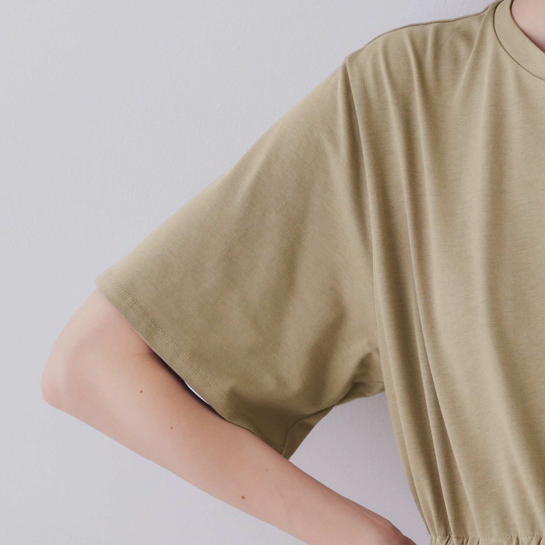 OPAQUE.CLIP「フィット＆フレアドッキングワンピース【洗濯機洗い可】」|ワンピース|