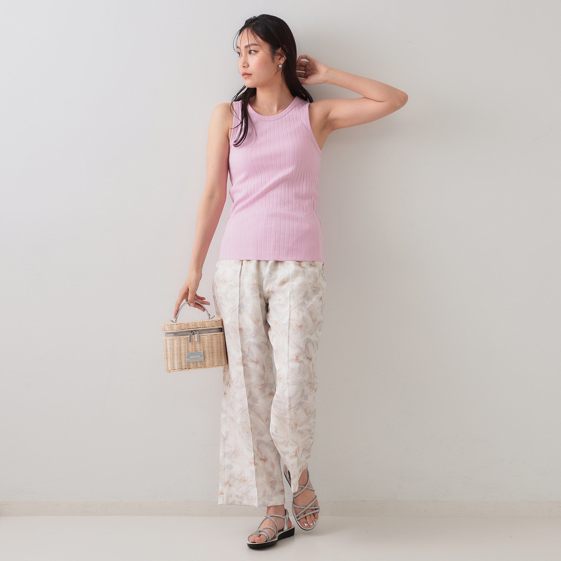 OPAQUE.CLIP「ワイドリブタンクトップ【洗濯機洗い可】」|キャミソール|