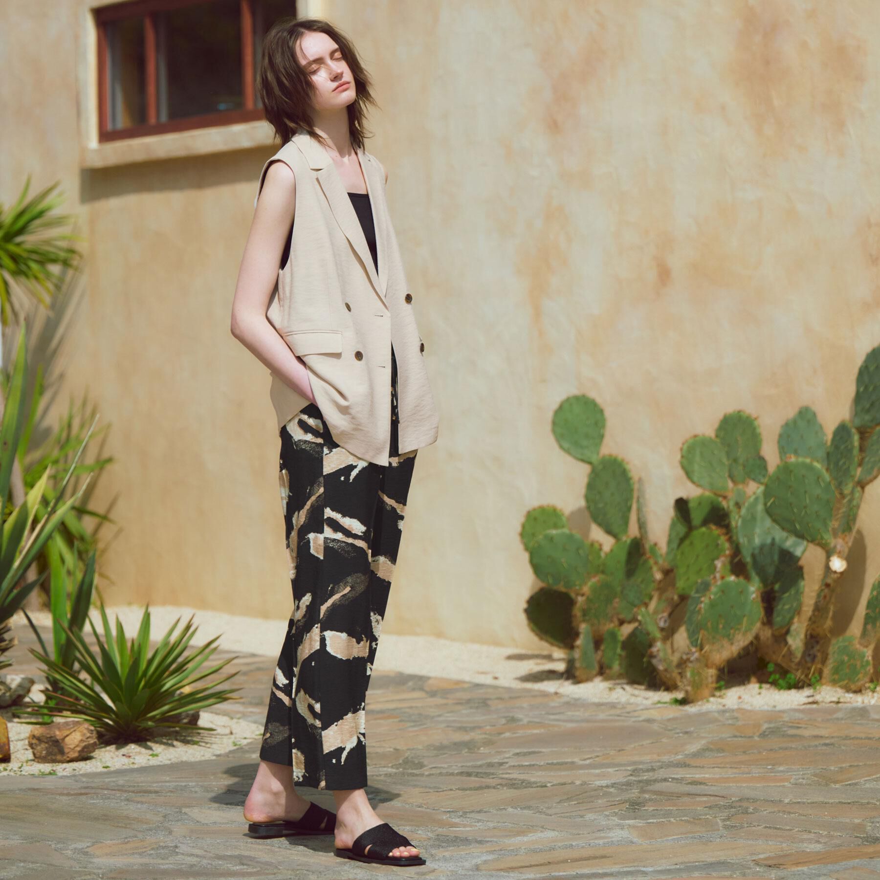 OPAQUE.CLIP「《美人百花掲載》テーラードジレ/セットアップ対応【洗える】」|ベスト・ジレ|