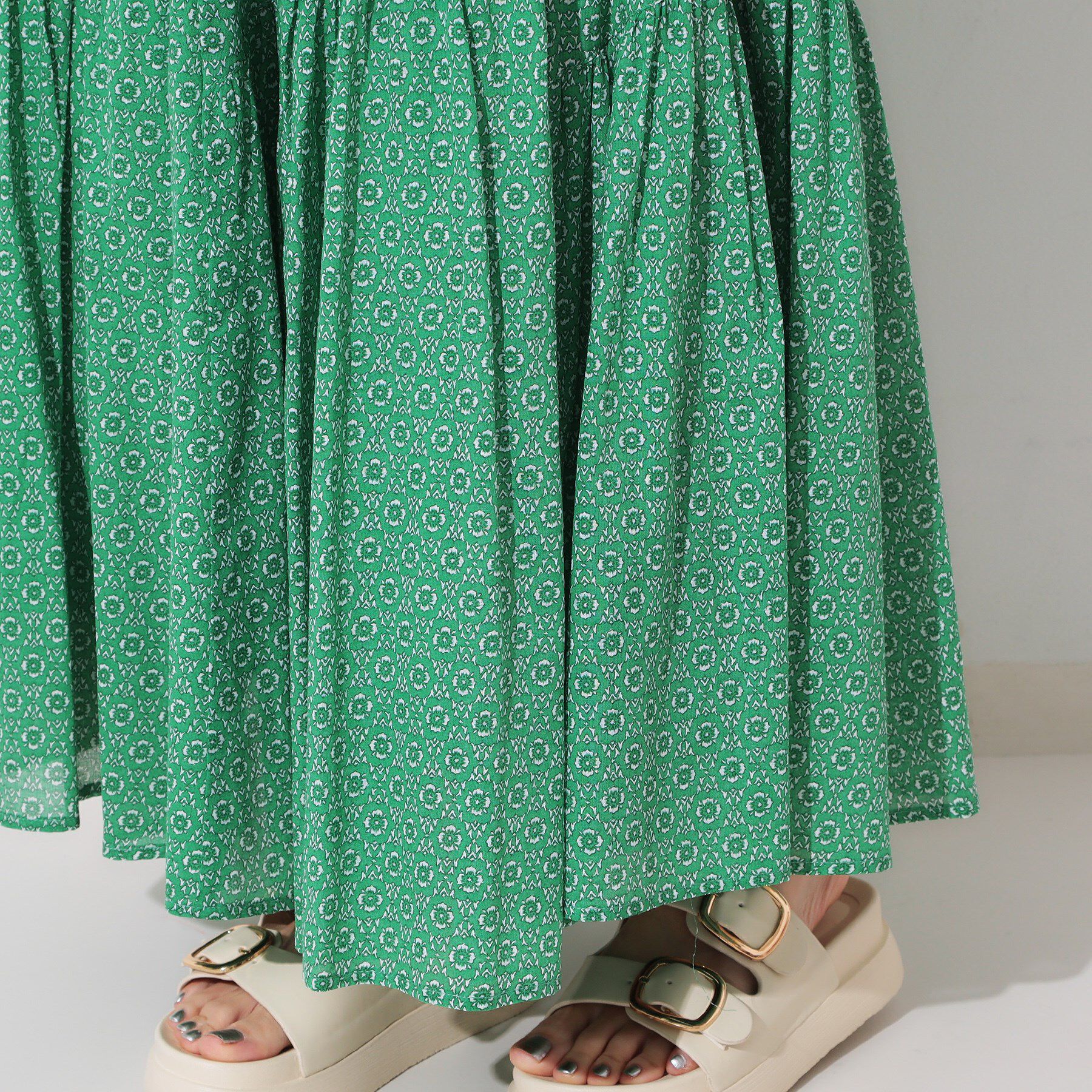 OPAQUE.CLIP「ギャザーフレアスカート/オーガニックコットン混【洗濯機洗い可】」|スカート|