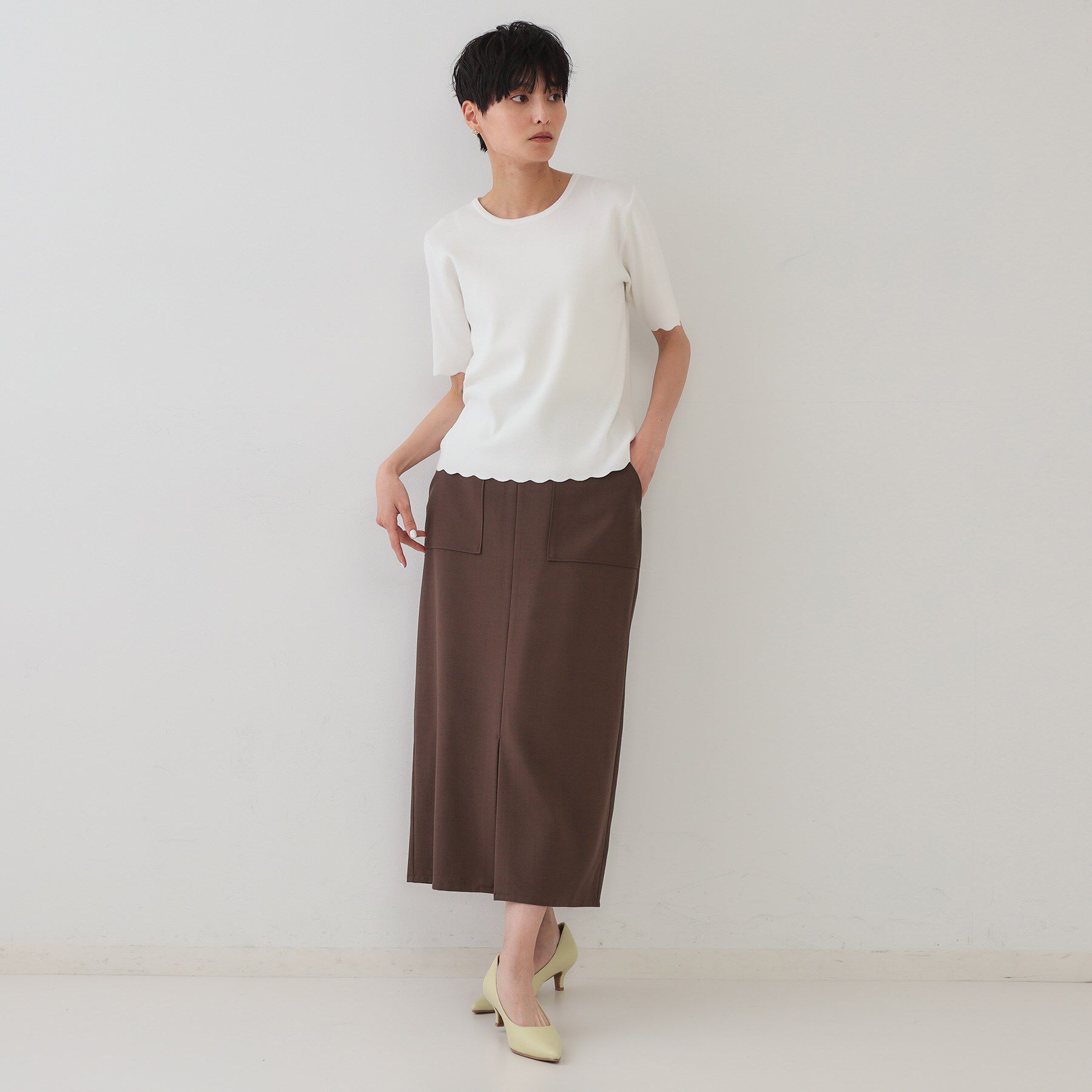 OPAQUE.CLIP「裾スカラップニット【洗濯機洗い可】」|ニット・セーター|